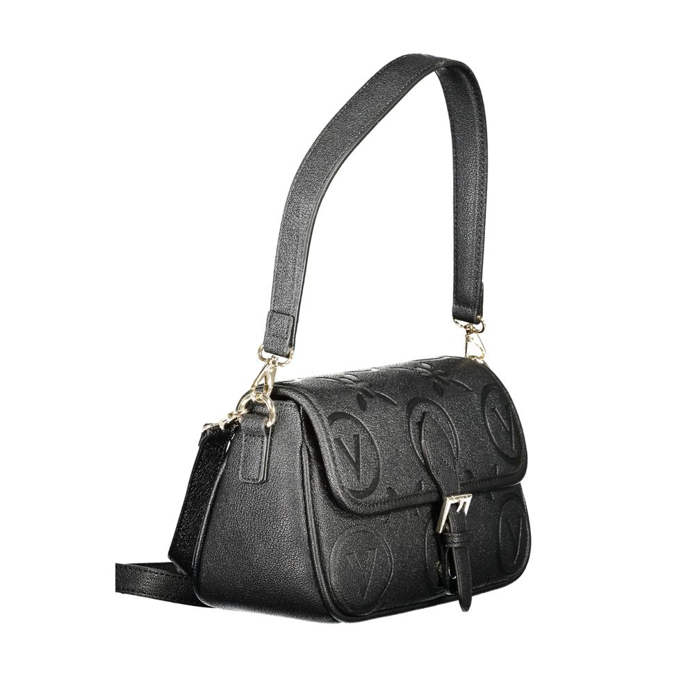 Valentino Nero Poliuretano Women Bag with Adjustable Straps and Pockets