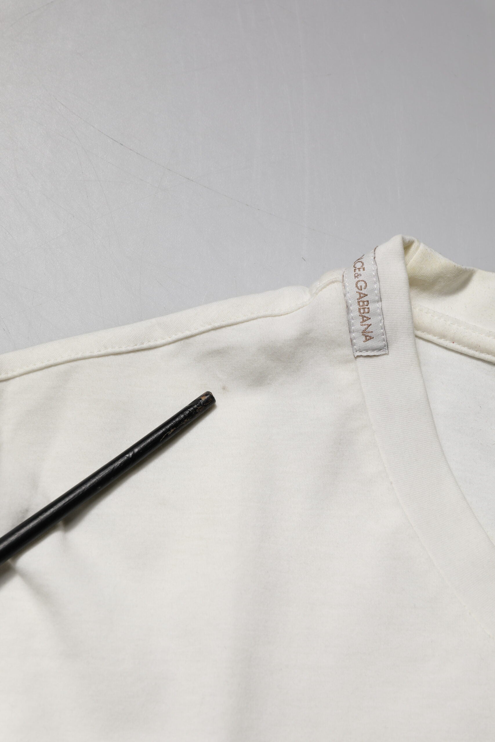 Dolce & Gabbana White Cotton Logo Bandana Print T-shirt