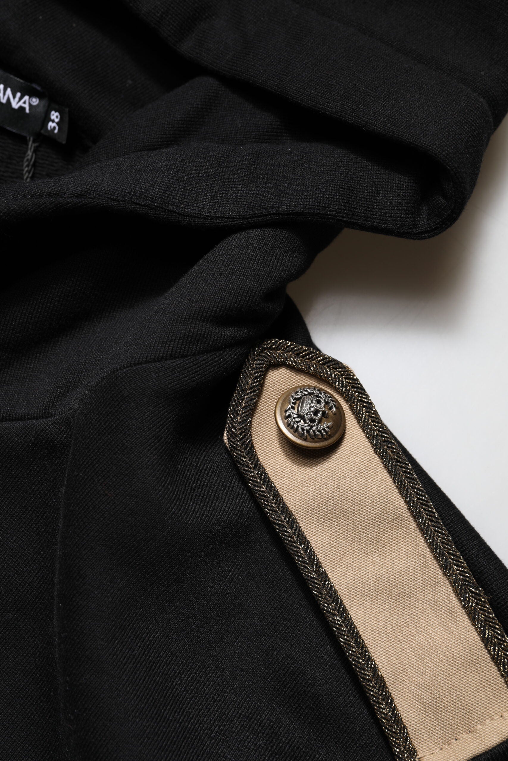 Indulge in the Dolce & Gabbana Black Logo Hooded Full Zip Sweatshirt Jacket, a symbol of luxury and artisanal excellence, crafted from 100% cotton for timeless elegance.