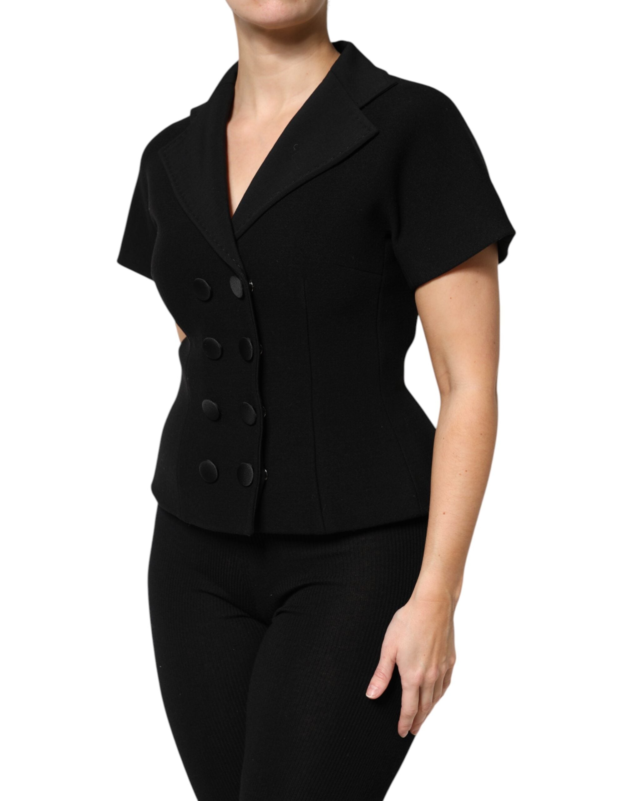 Experience the allure of the Dolce & Gabbana Black Wool Double Breasted Coat Jacket, where exquisite craftsmanship meets timeless elegance, perfect for the discerning individual.