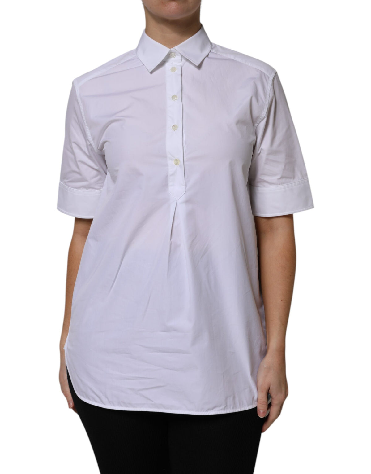 Elevate your wardrobe with the Dolce & Gabbana White Cotton Short Sleeves Collared Polo Top, a masterpiece of Italian craftsmanship that embodies timeless elegance and luxurious comfort.