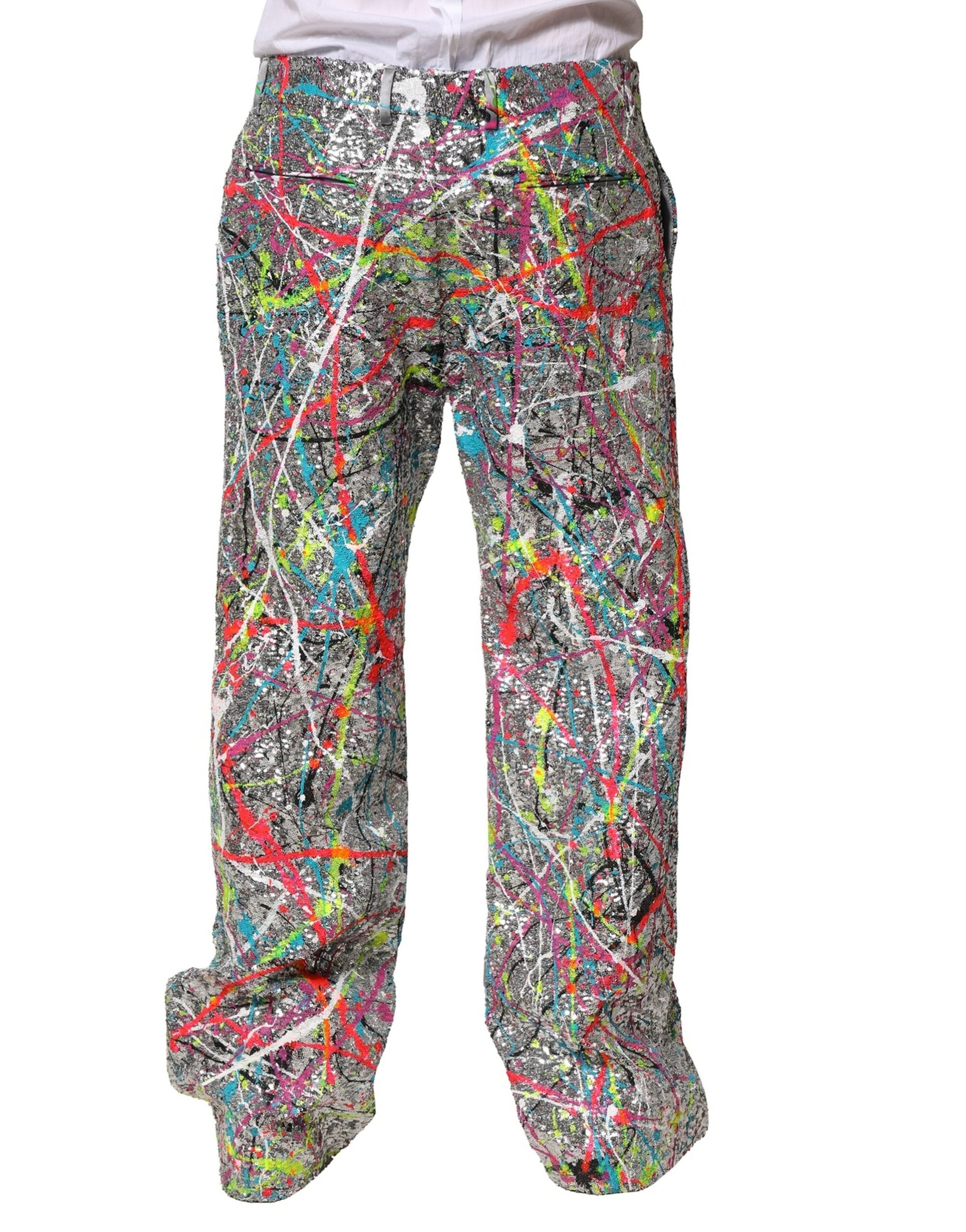 Indulge in the exquisite allure of Dolce & Gabbana's Multicolor Sequined Embellished Pants, where luxurious materials meet impeccable craftsmanship for a statement of opulence.