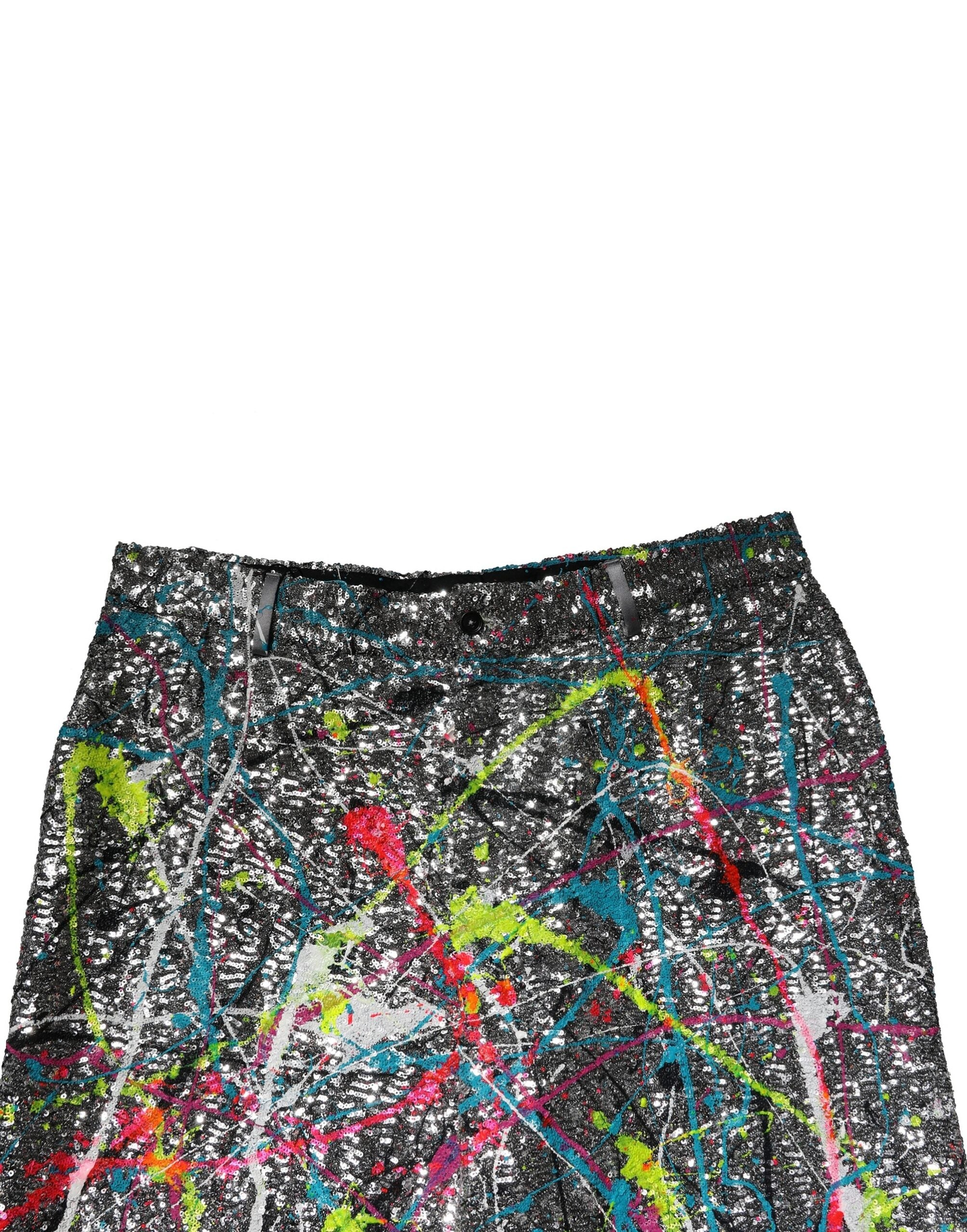 Discover the allure of Dolce & Gabbana Multicolor Sequined Embellished Pants, where exquisite craftsmanship meets luxurious materials, perfect for the modern muse.