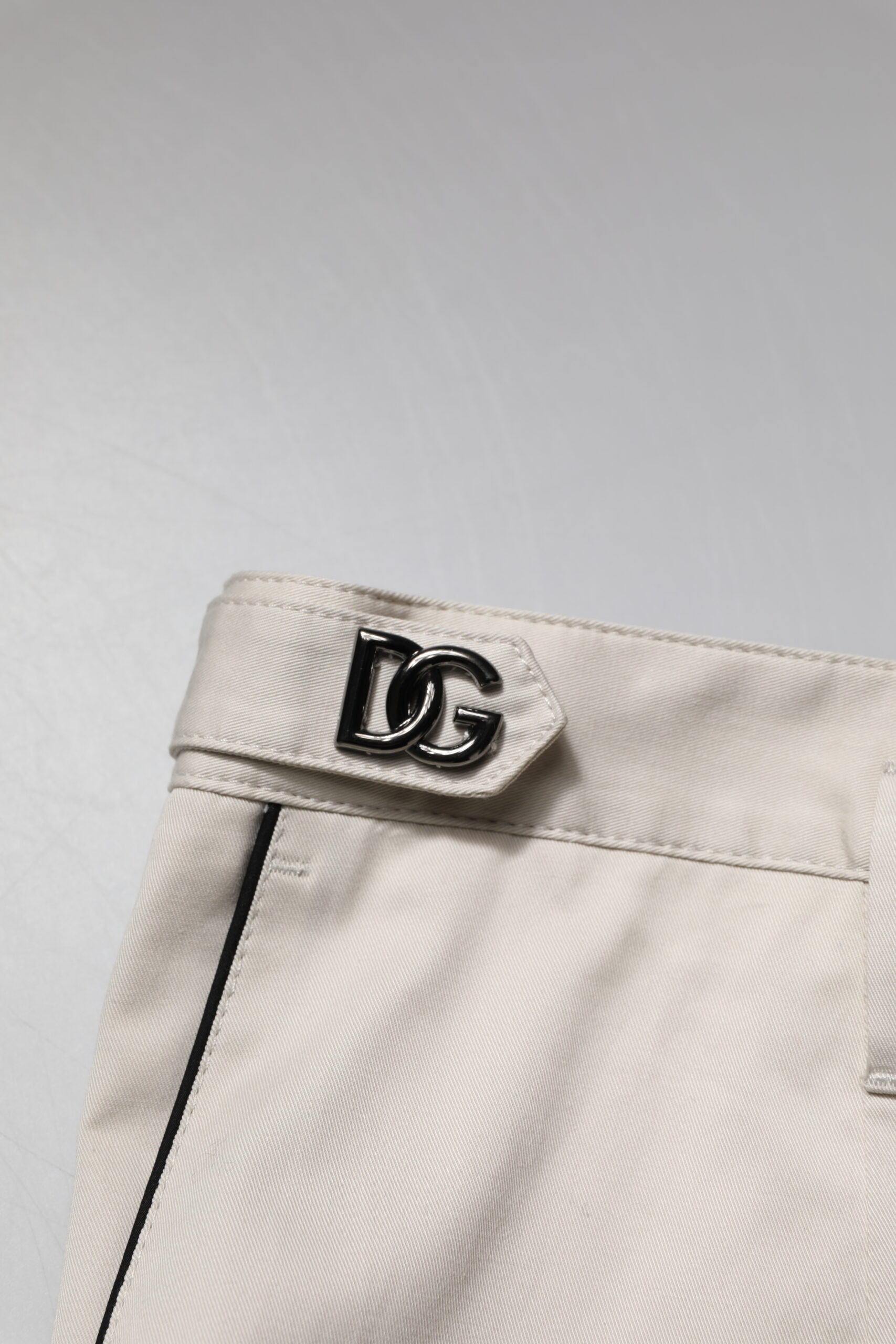 Dolce & Gabbana White Cotton Dress Slim Formal Pants