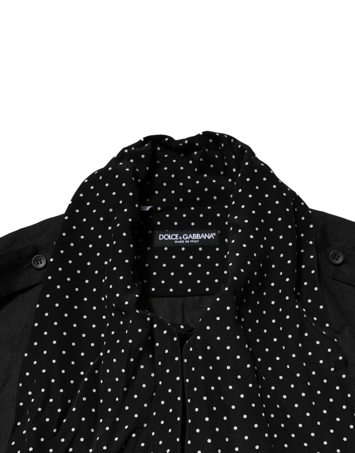 Dolce & Gabbana Black Polka Dot Linen Silk Shirt – Luxury Fashion
