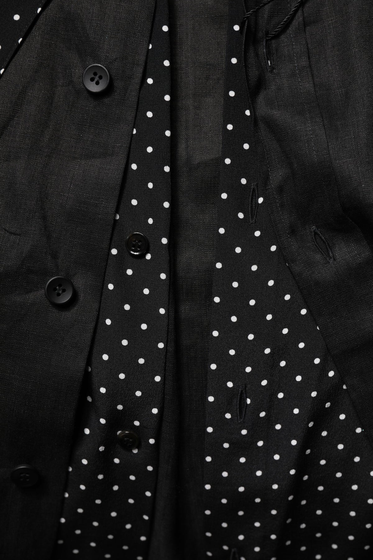 Dolce & Gabbana Black Polka Dot Linen Silk Shirt - Luxury Elegance