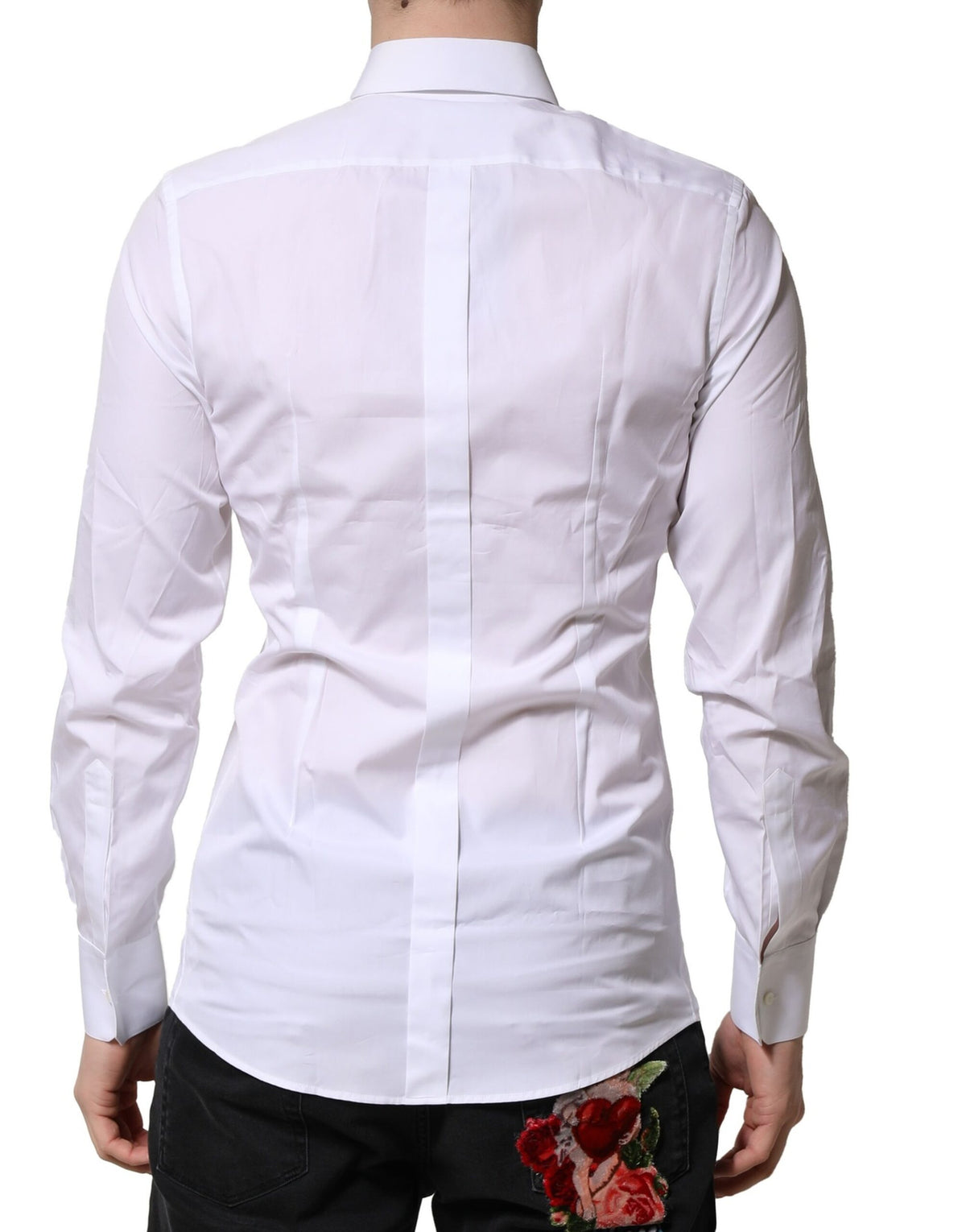 Dolce & Gabbana White GOLD Crown Cotton Dress Shirt Couture