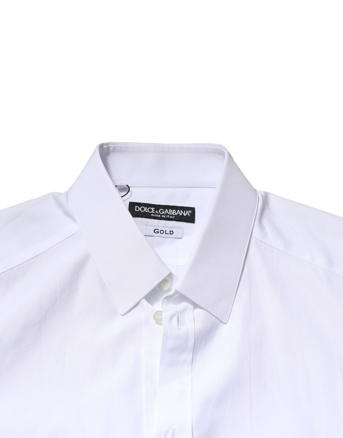 Dolce & Gabbana White GOLD Crown Cotton Dress Shirt Couture