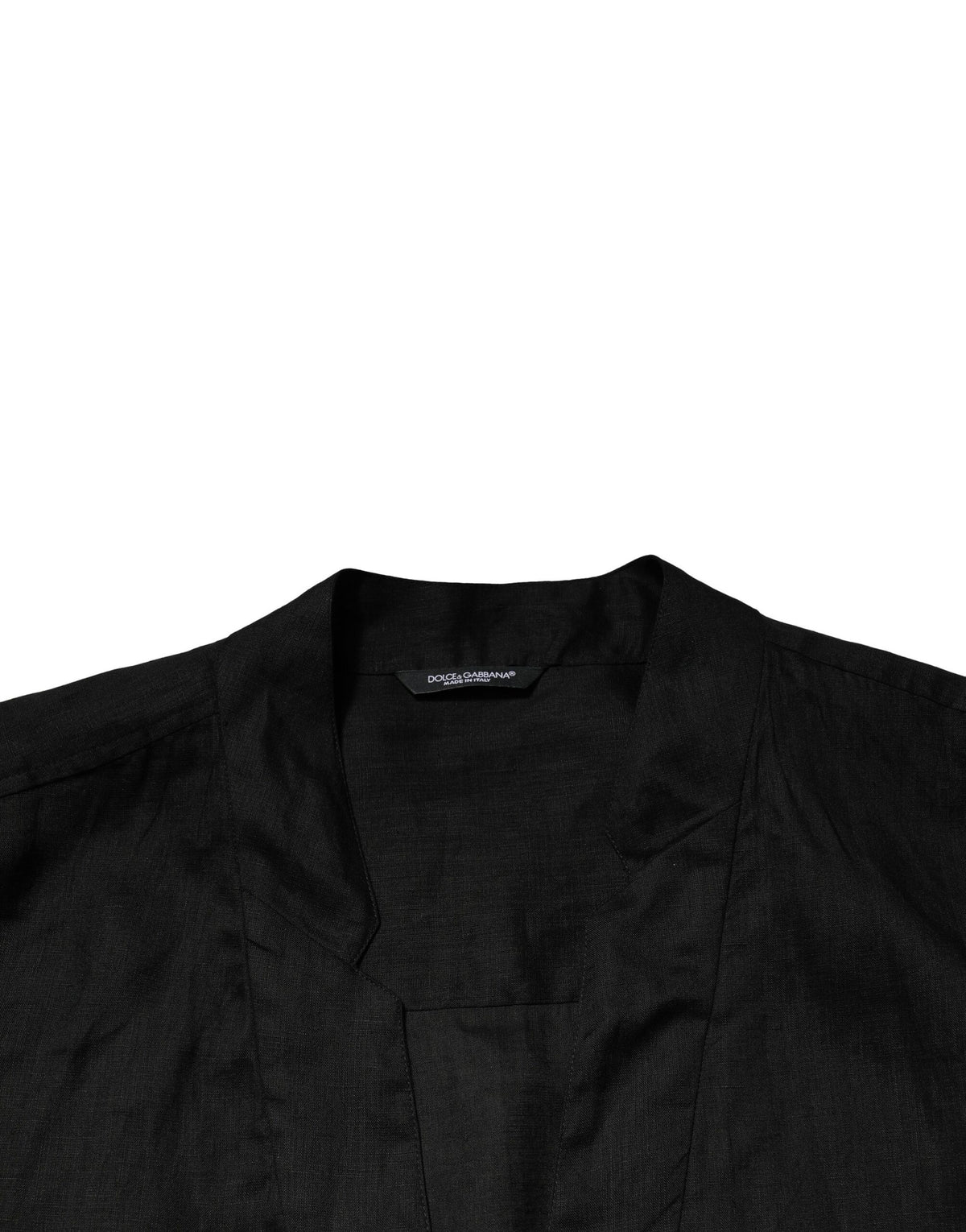 Indulge in the exquisite Dolce & Gabbana Black Linen Long Sleeves Casual Shirt, a timeless piece that embodies Italian craftsmanship and luxurious elegance for the discerning individual.
