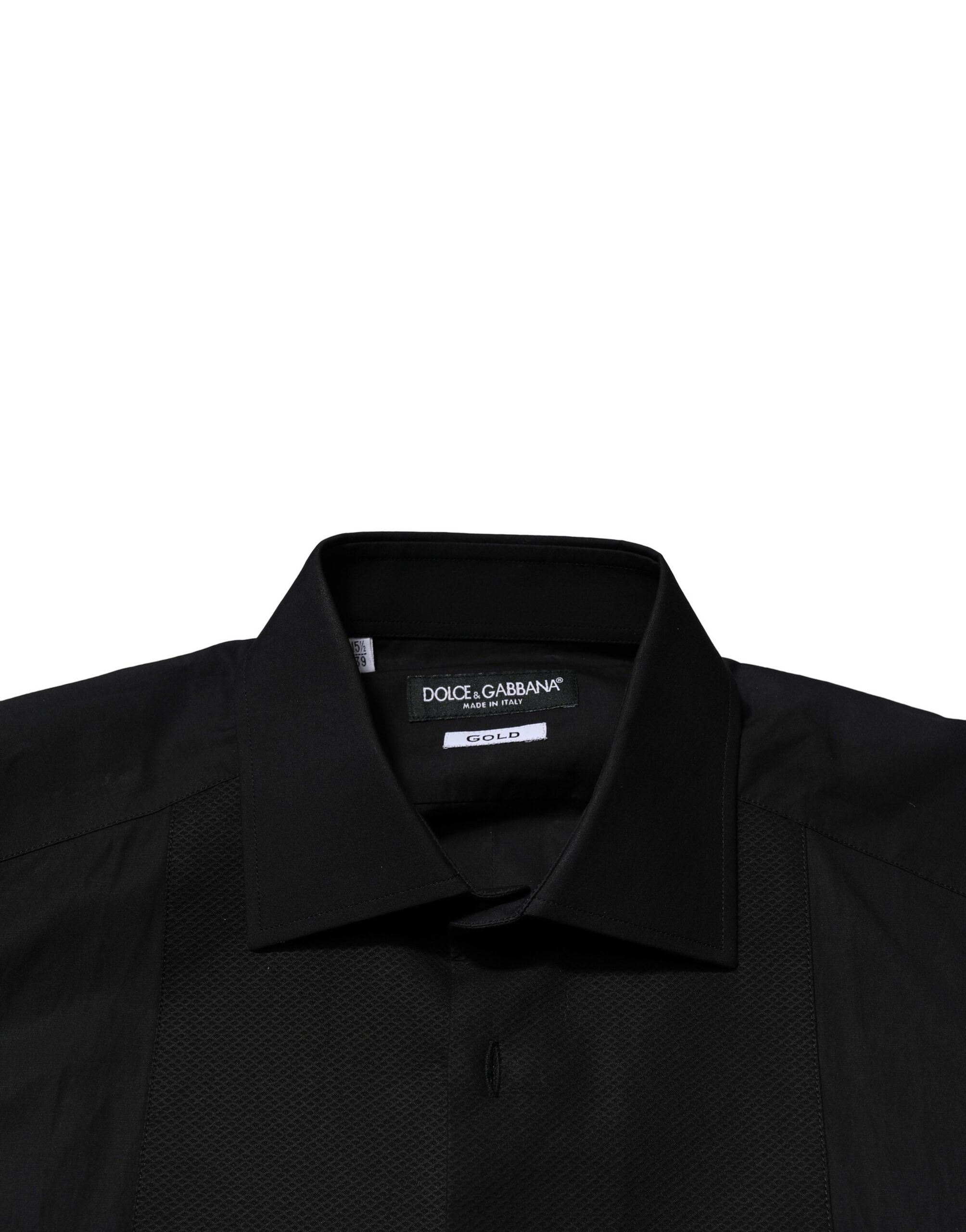 Dolce & Gabbana Black GOLD Long Sleeves Dress Formal Shirt