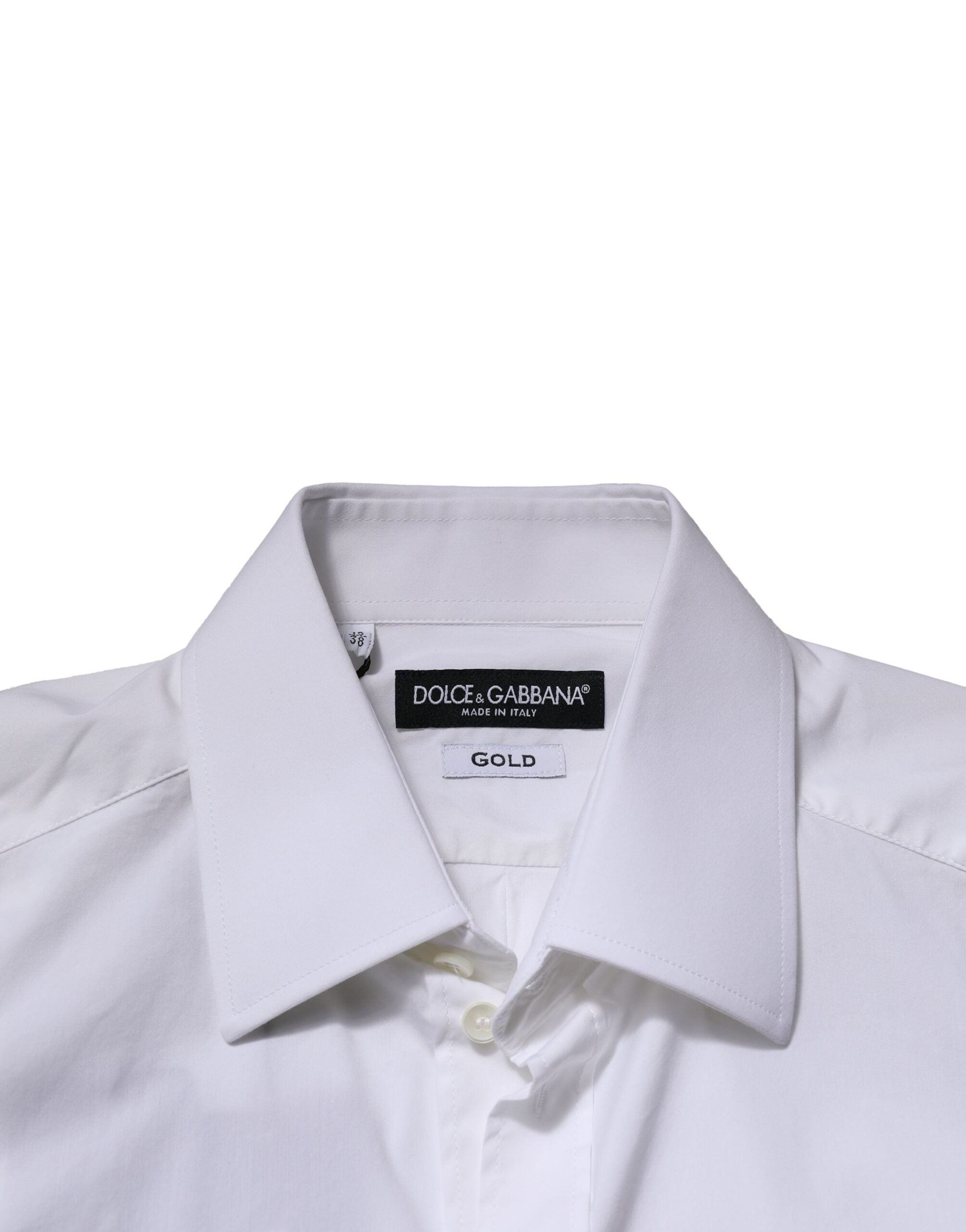 Dolce & Gabbana White GOLD Long Sleeves Dress Shirt, Artisanal