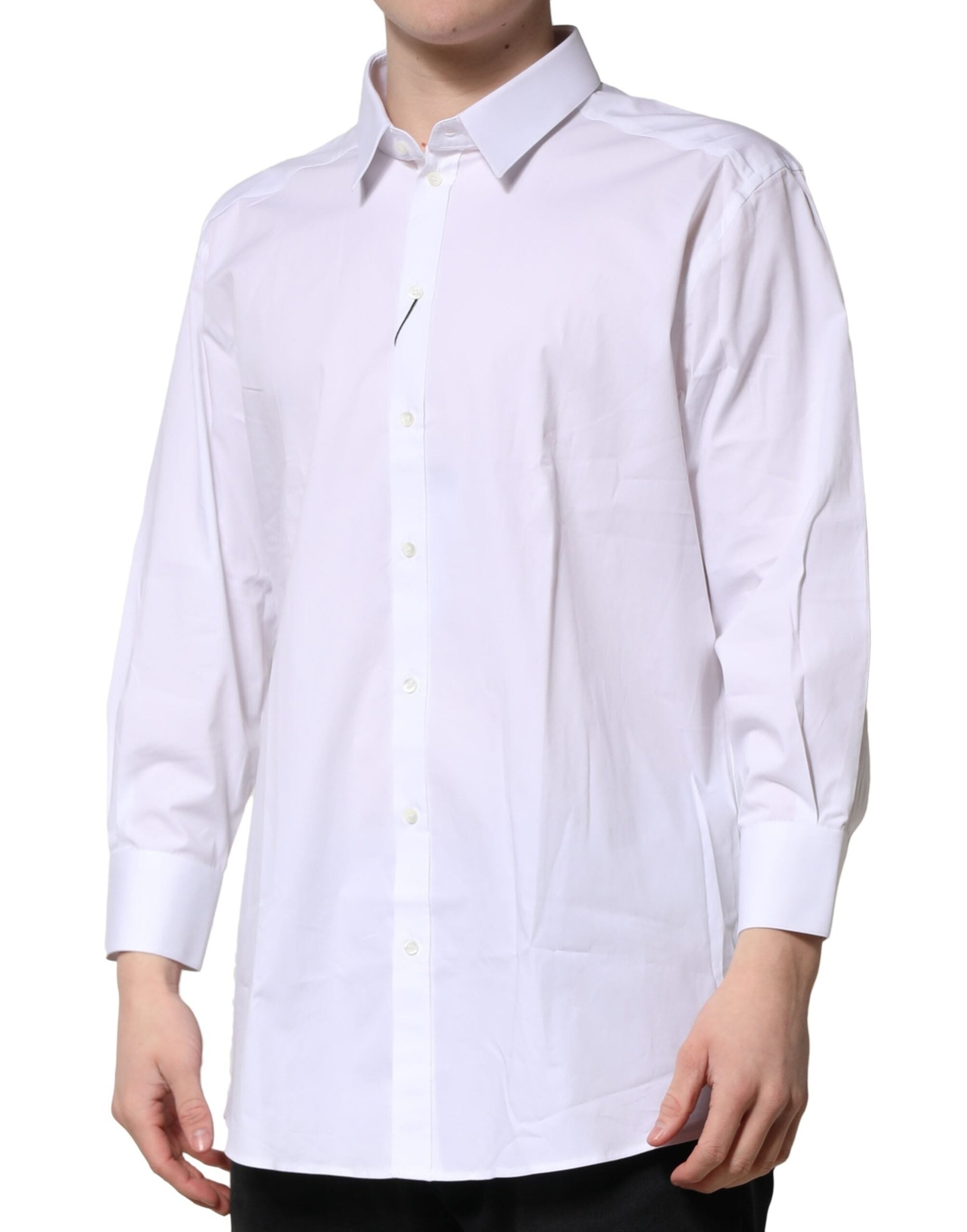 Dolce & Gabbana White GOLD Long Sleeves Dress Shirt Couture