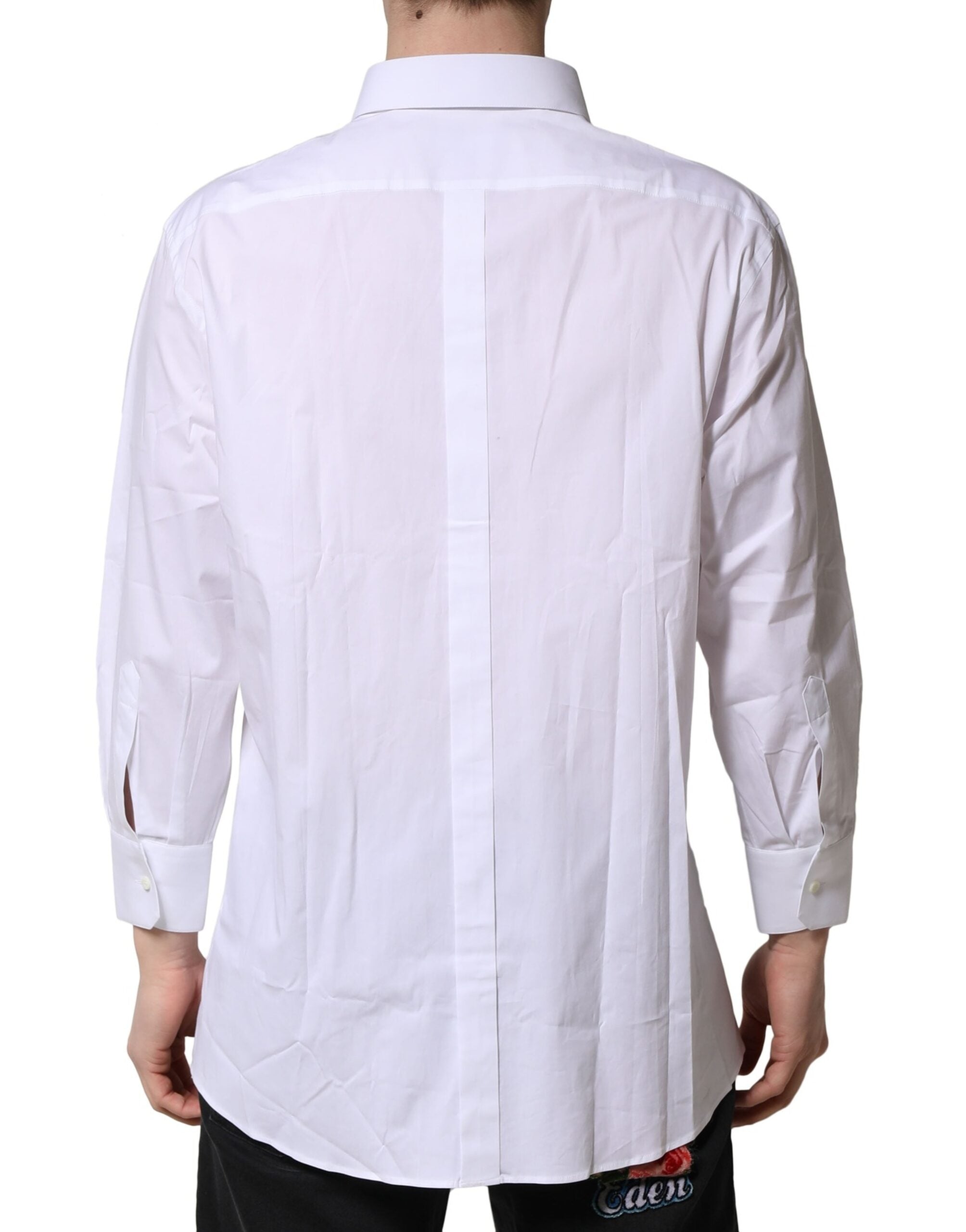 Dolce & Gabbana White GOLD Long Sleeves Dress Shirt Couture