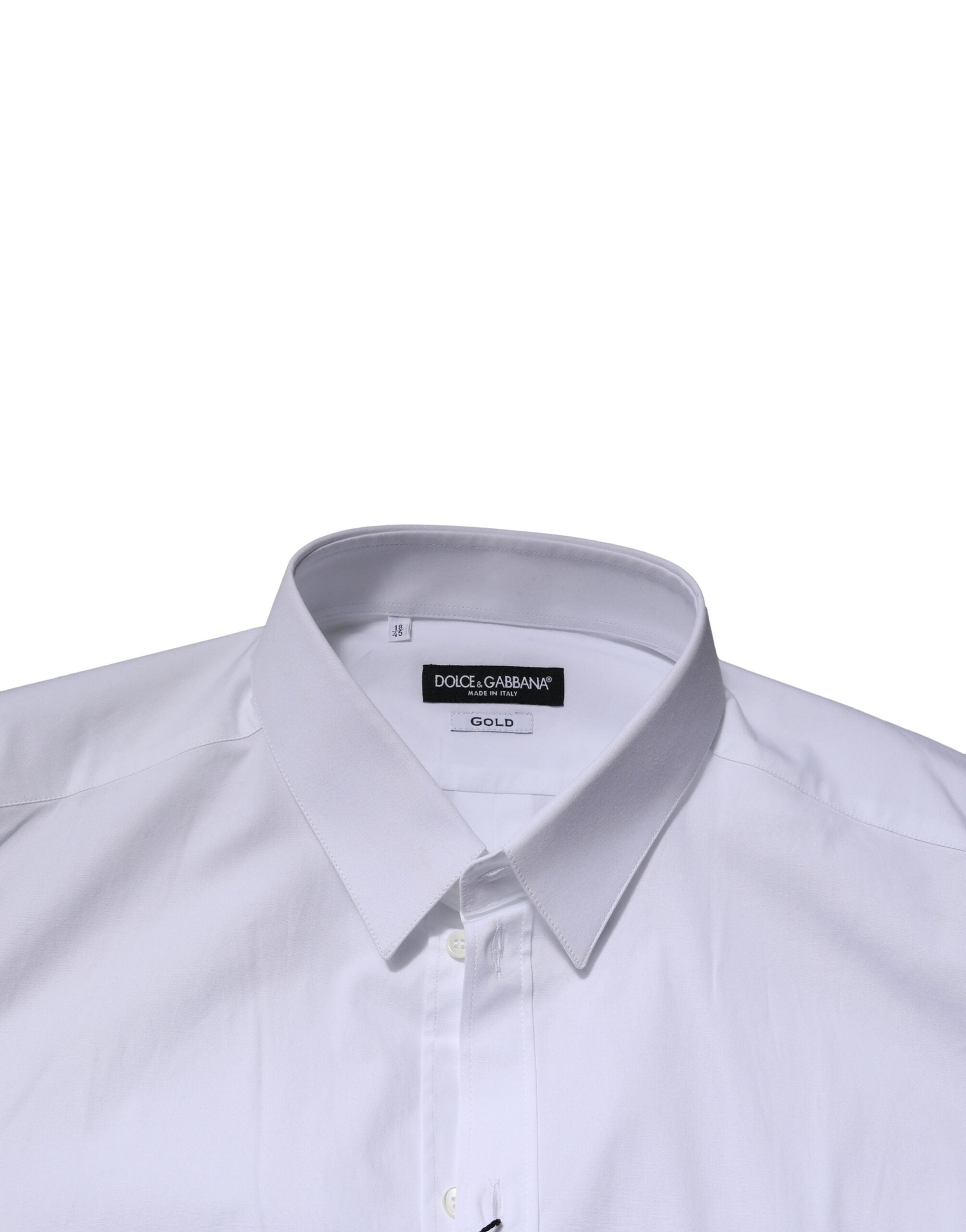 Dolce & Gabbana White GOLD Long Sleeves Dress Shirt Couture
