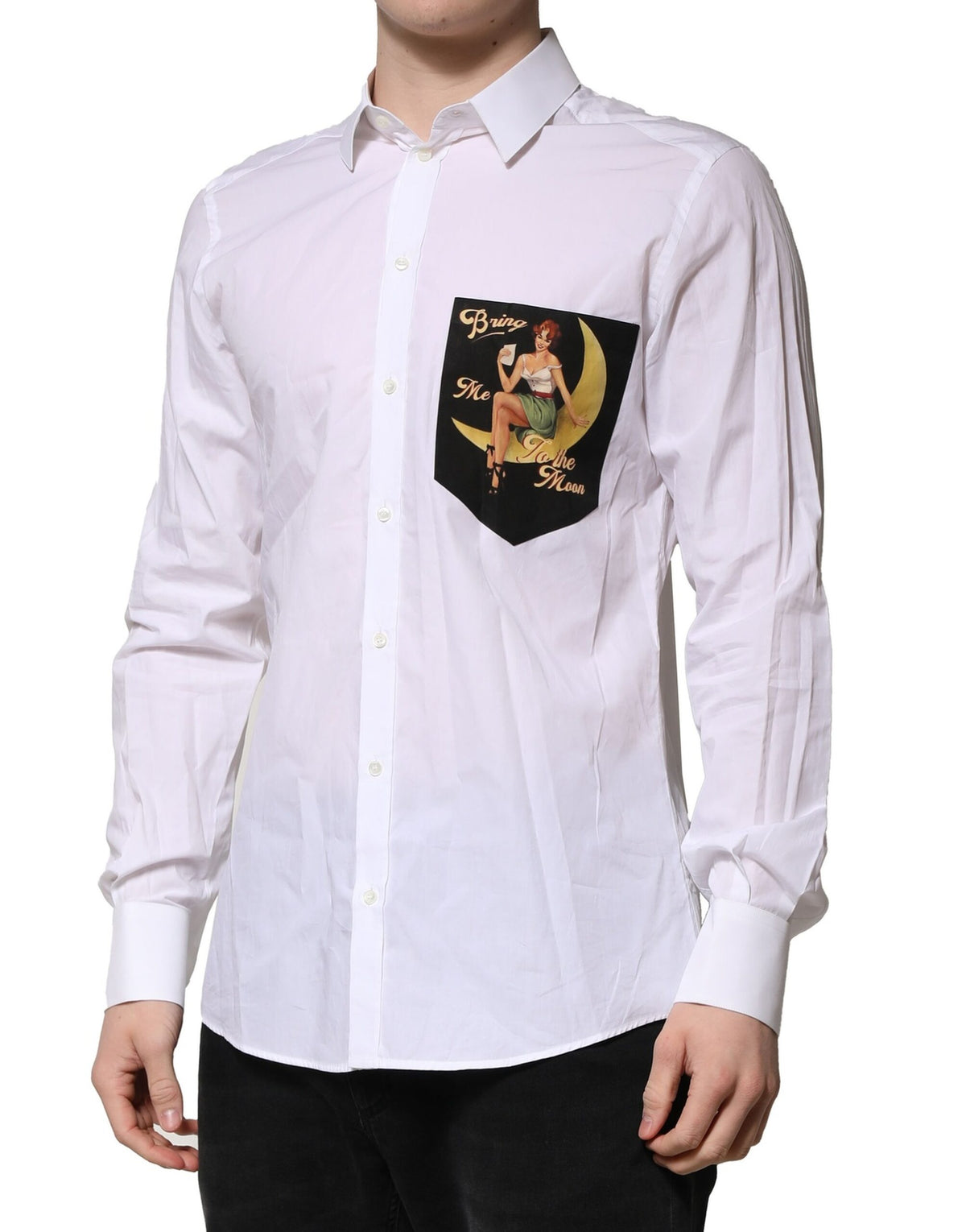 Dolce & Gabbana White MARTINI Long Sleeves Shirt, Exquisite Luxury