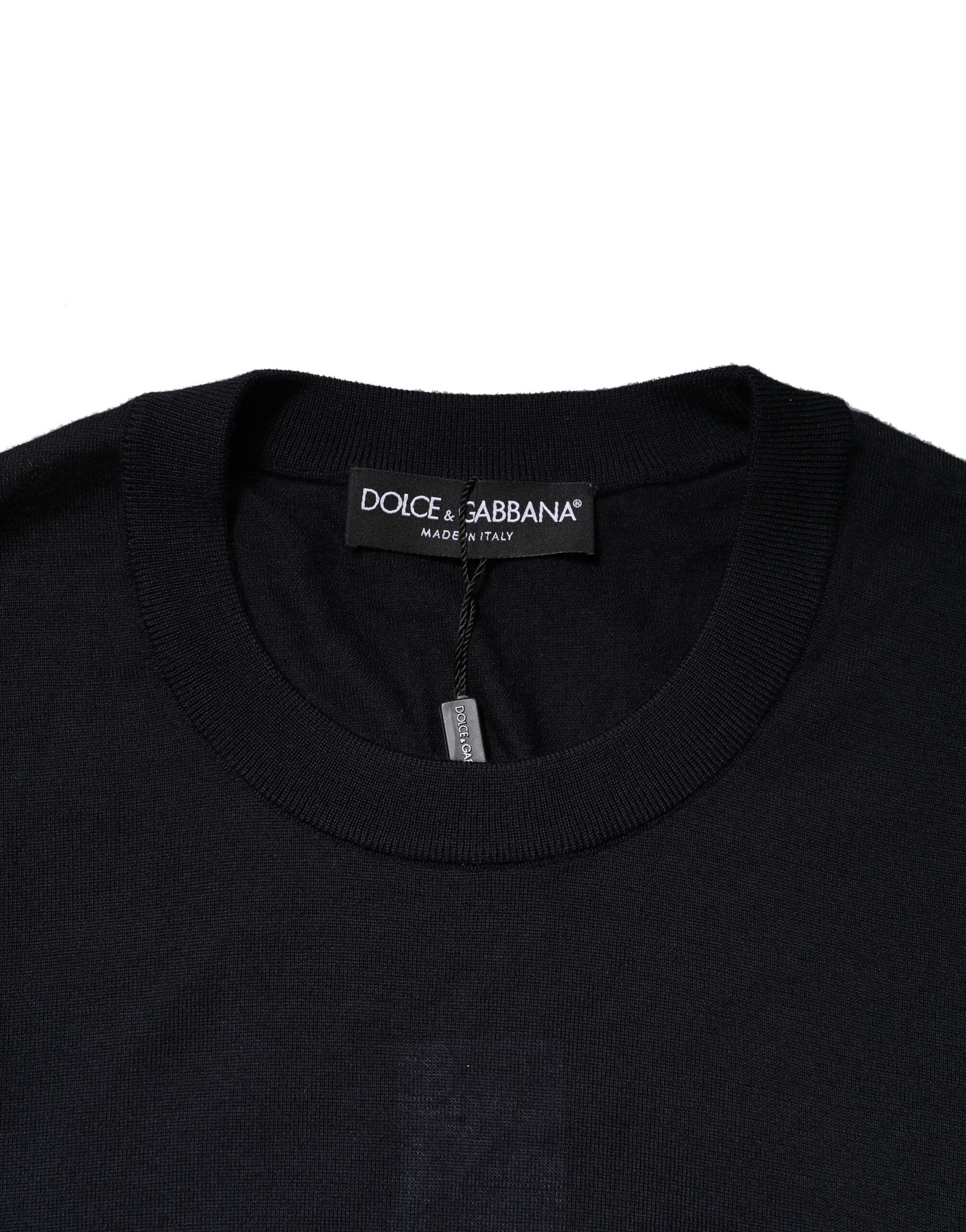 Dolce & Gabbana Black Cashmere Crew Neck Sweatshirt Sweater
