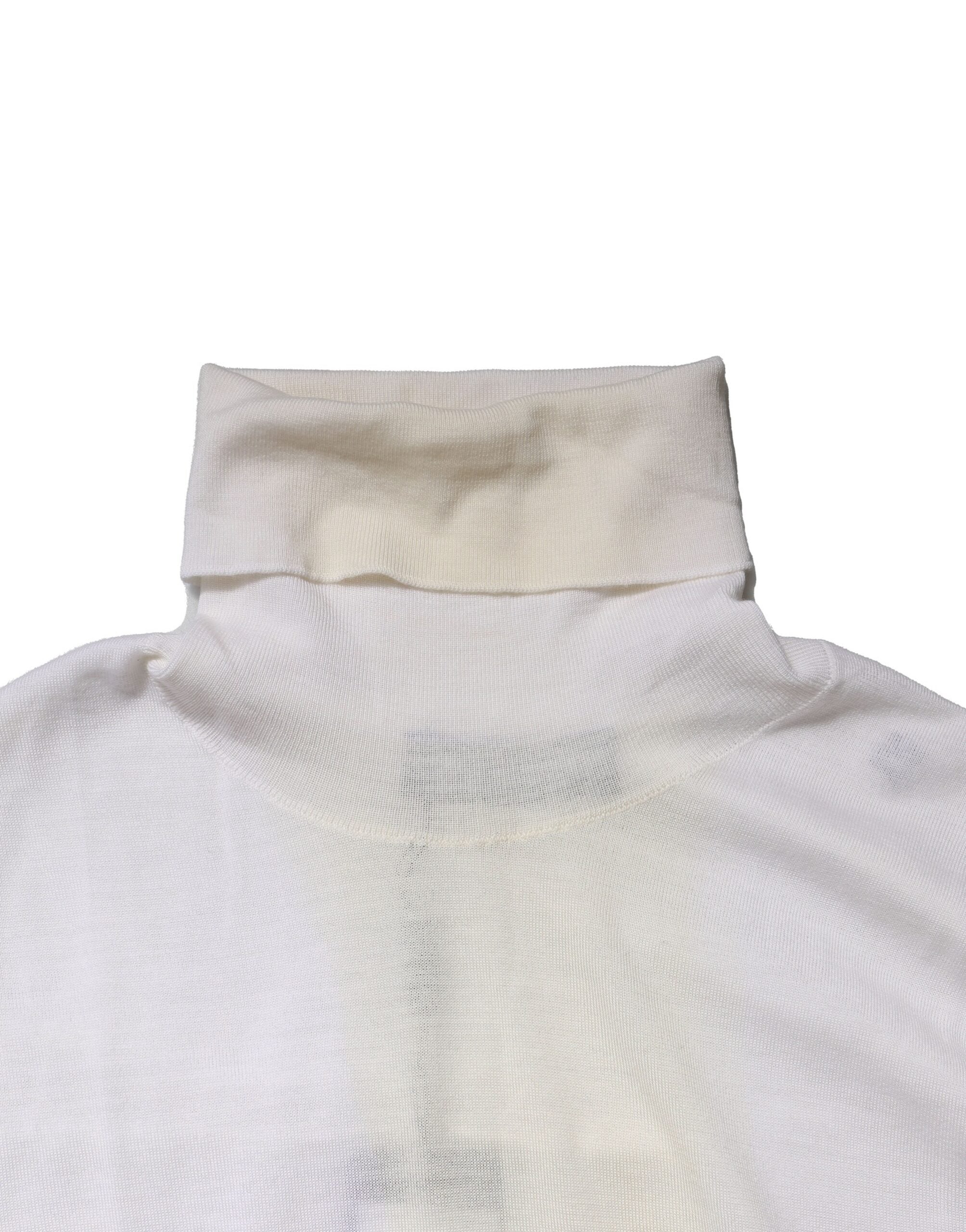 Dolce & Gabbana White Wool Turtleneck Men Sweatshirt Sweater