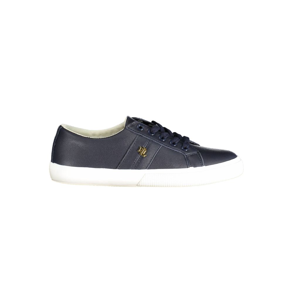 Elevate your style with the Ralph Lauren Blue Leather Women Sneaker, a masterpiece of luxury craftsmanship designed for the modern muse, blending elegance and comfort effortlessly.