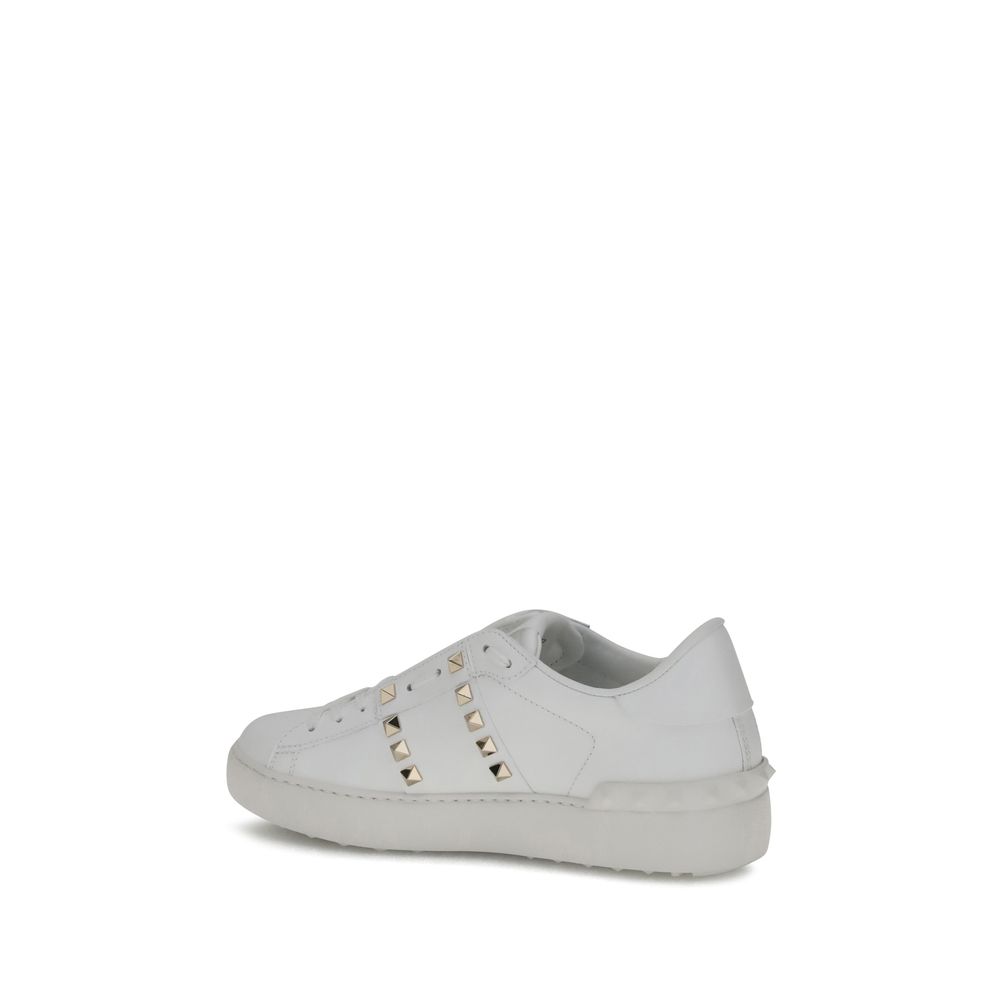 Valentino Garavani White Calf Leather Bos Taurus Low Top Sneakers