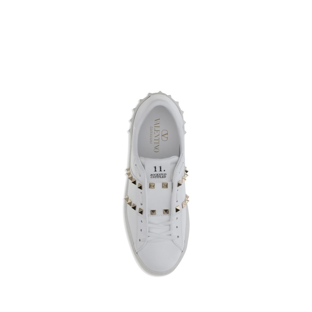 Valentino Garavani White Calf Leather Bos Taurus Low Top Sneakers