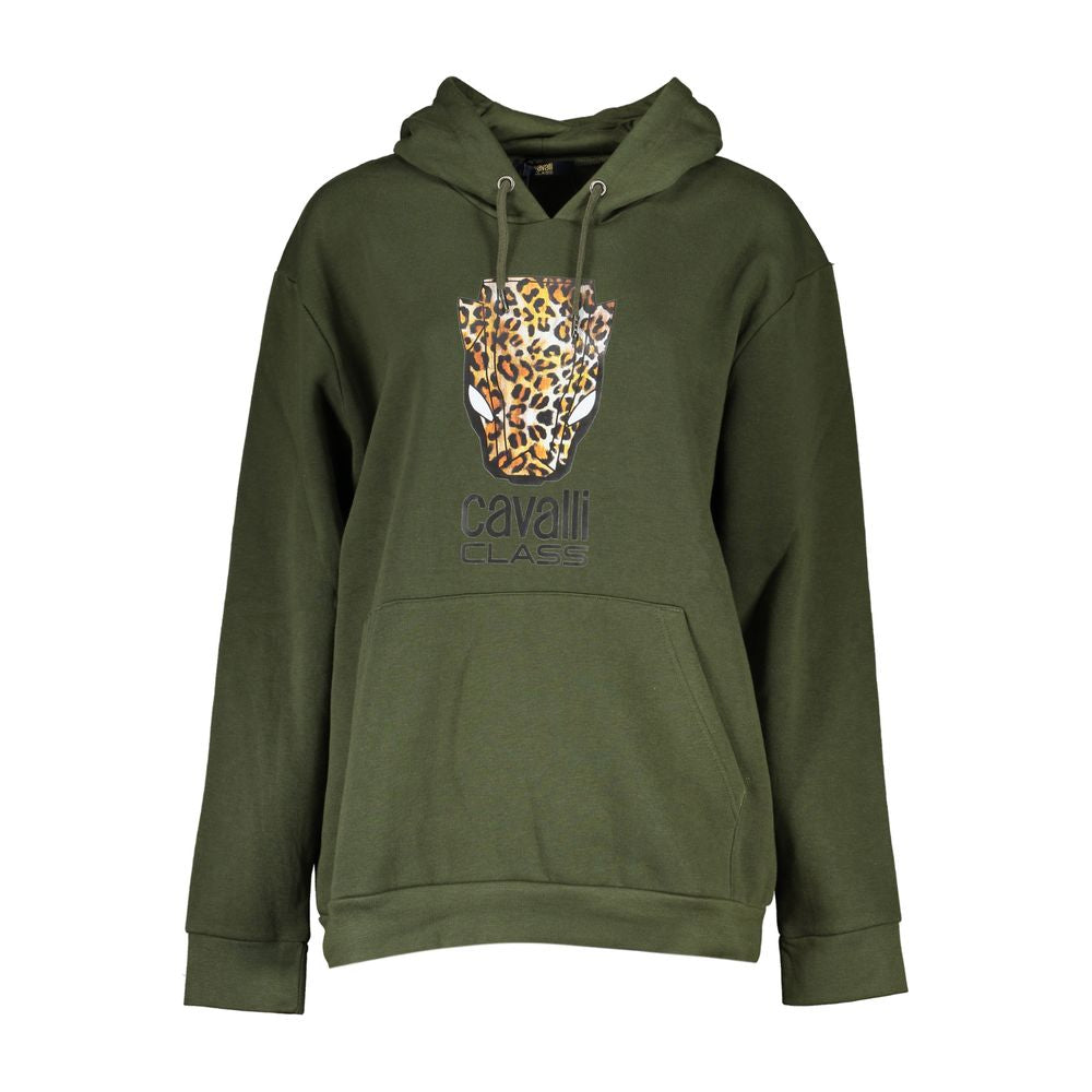 Elevate your wardrobe with the Cavalli Class Verde Polyester Women Sweatshirt, a luxurious blend of comfort and Italian craftsmanship, perfect for any occasion.