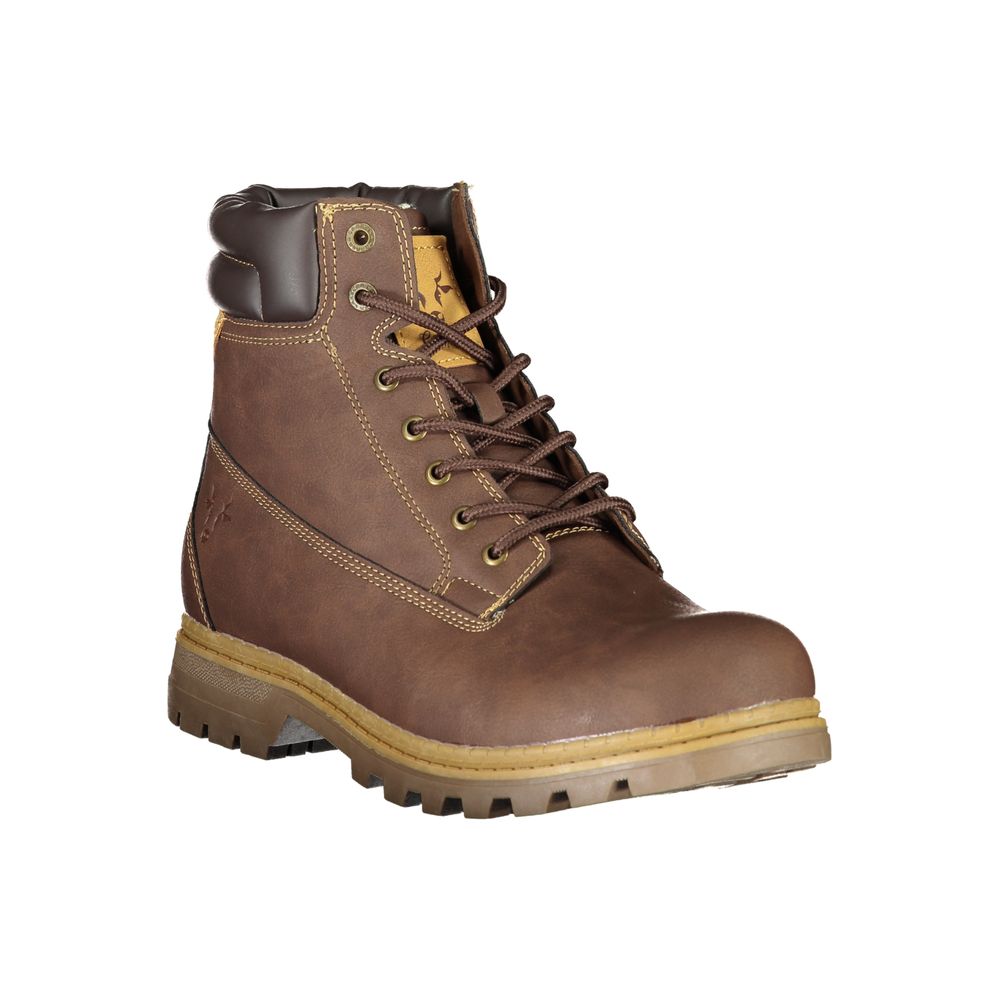 Carrera Marrone Poliestere Ankle Boot - Designer Luxury Footwear