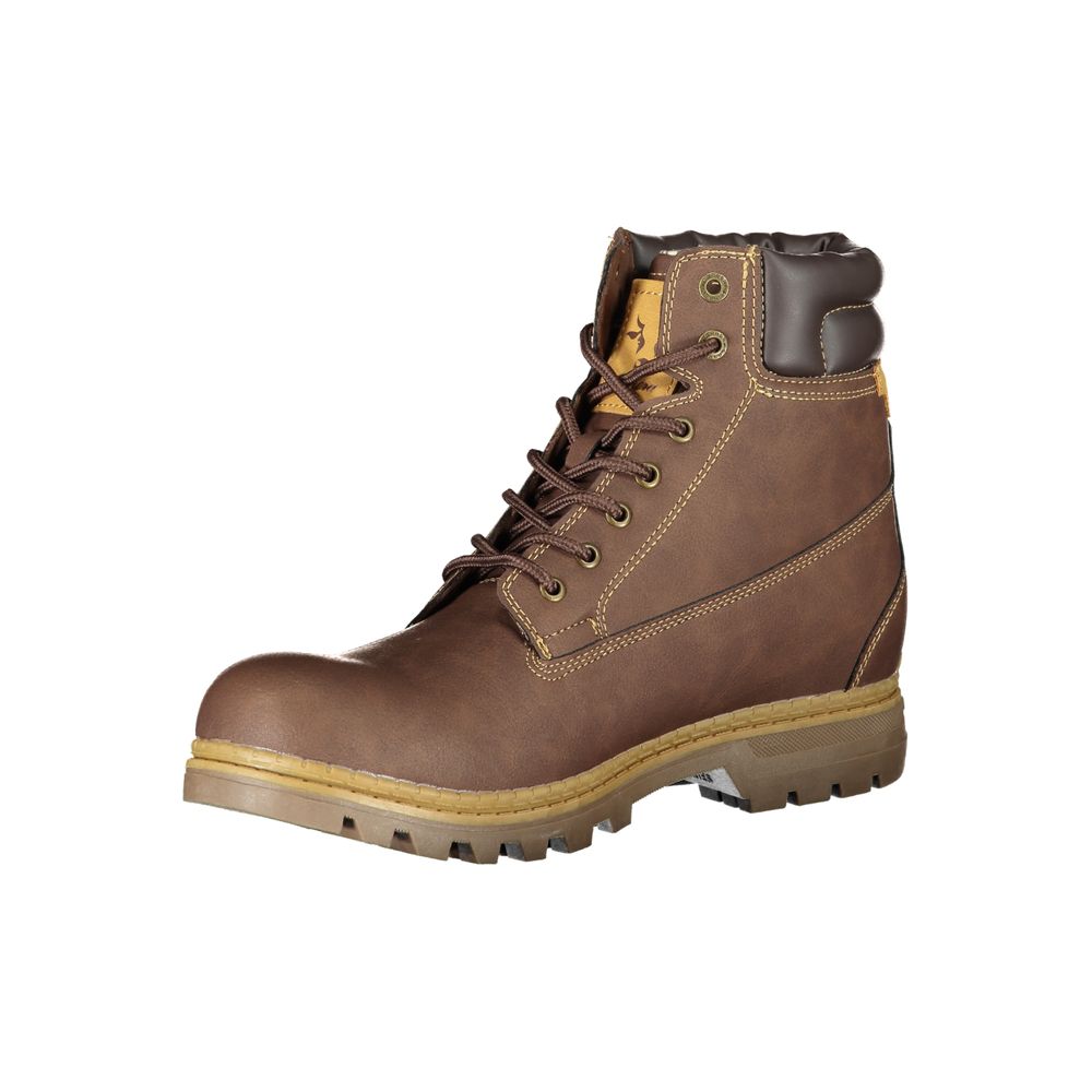 Carrera Marrone Poliestere Men Ankle Boot - Luxurious Designer Craftsmanship