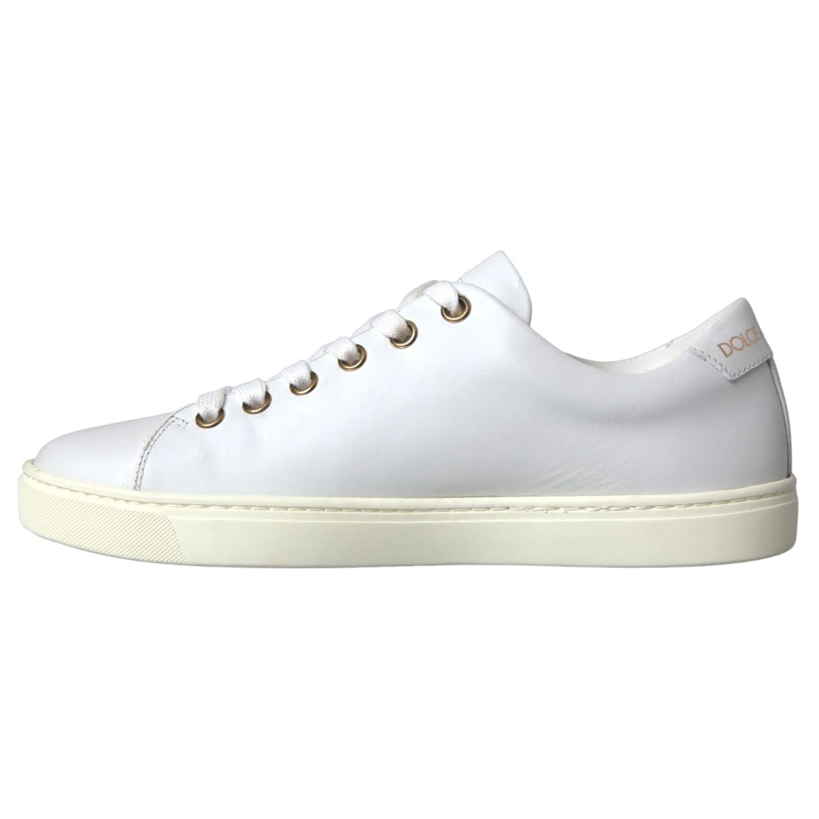 Step into elegance with Dolce & Gabbana's Portofino Sneakers, crafted from luxurious calf leather, adorned with exquisite heart details, embodying sophistication and artistry.