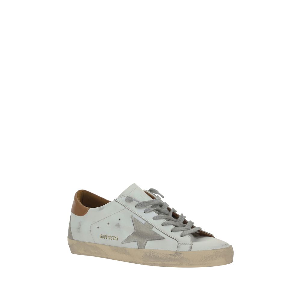 Golden Goose White Leather Superstar Sneakers - Artisanal Luxury