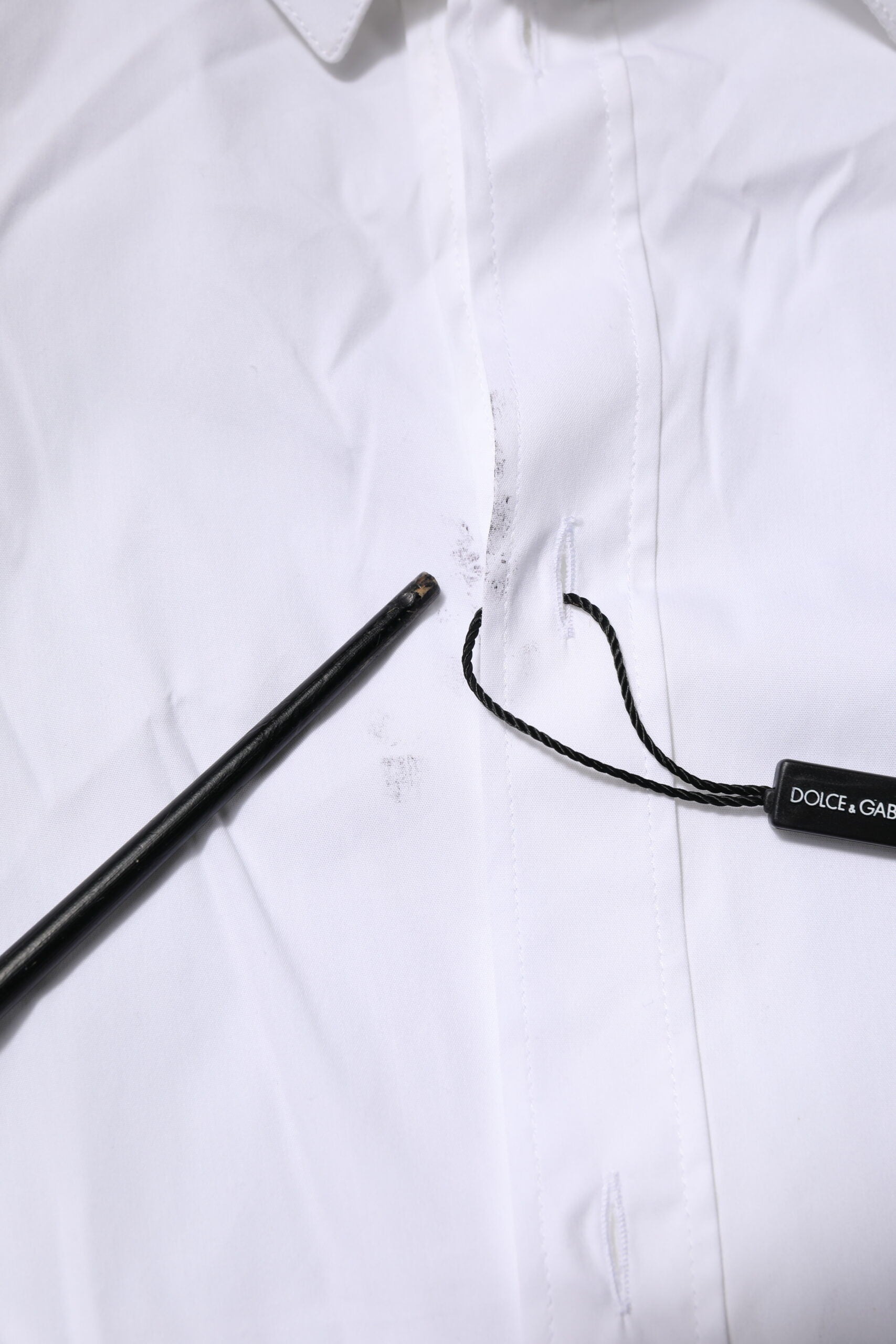 Dolce & Gabbana White Cotton GOLD Long Sleeves Formal Shirt