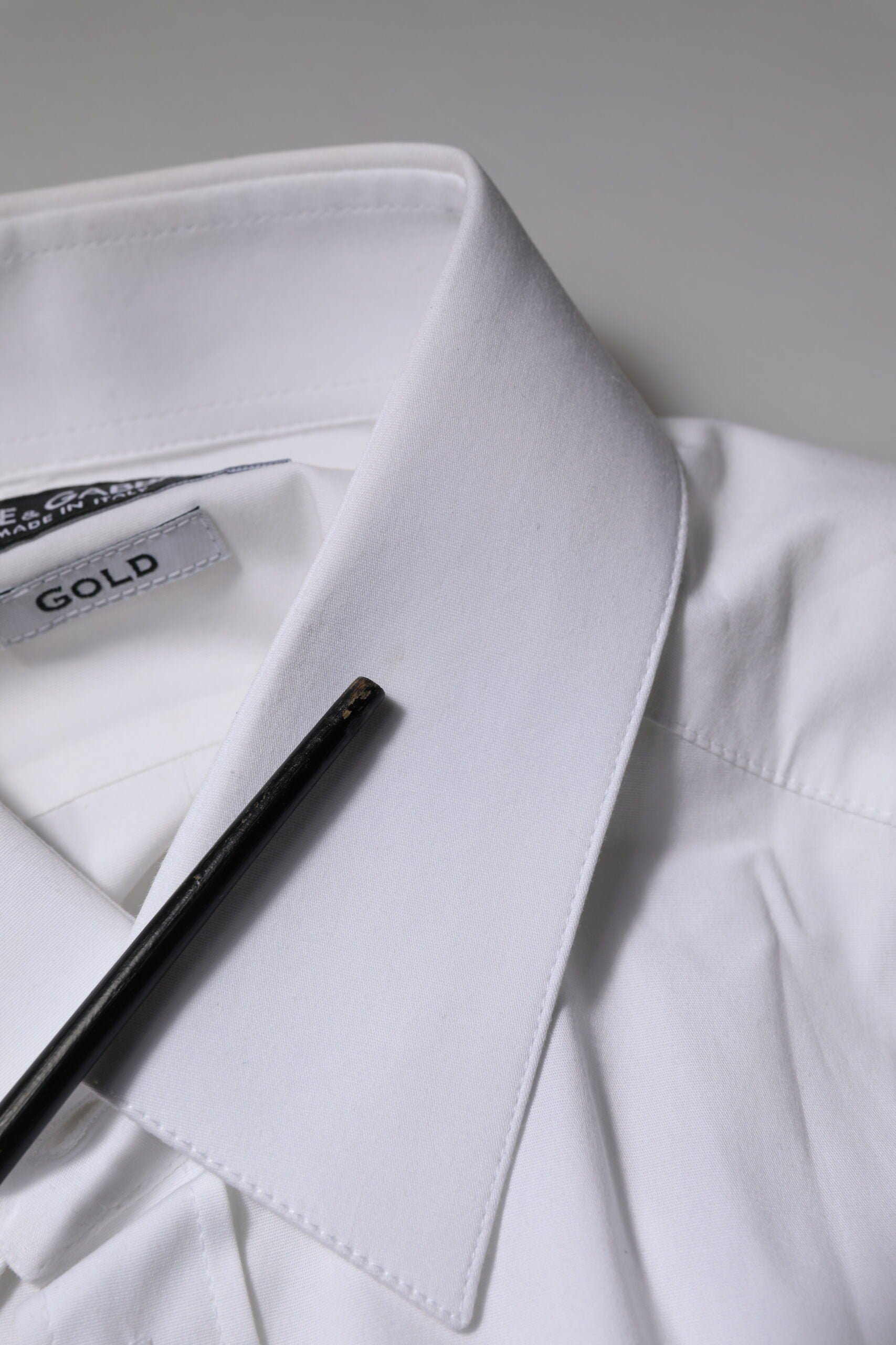 Dolce & Gabbana White GOLD Long Sleeves Dress Formal Shirt