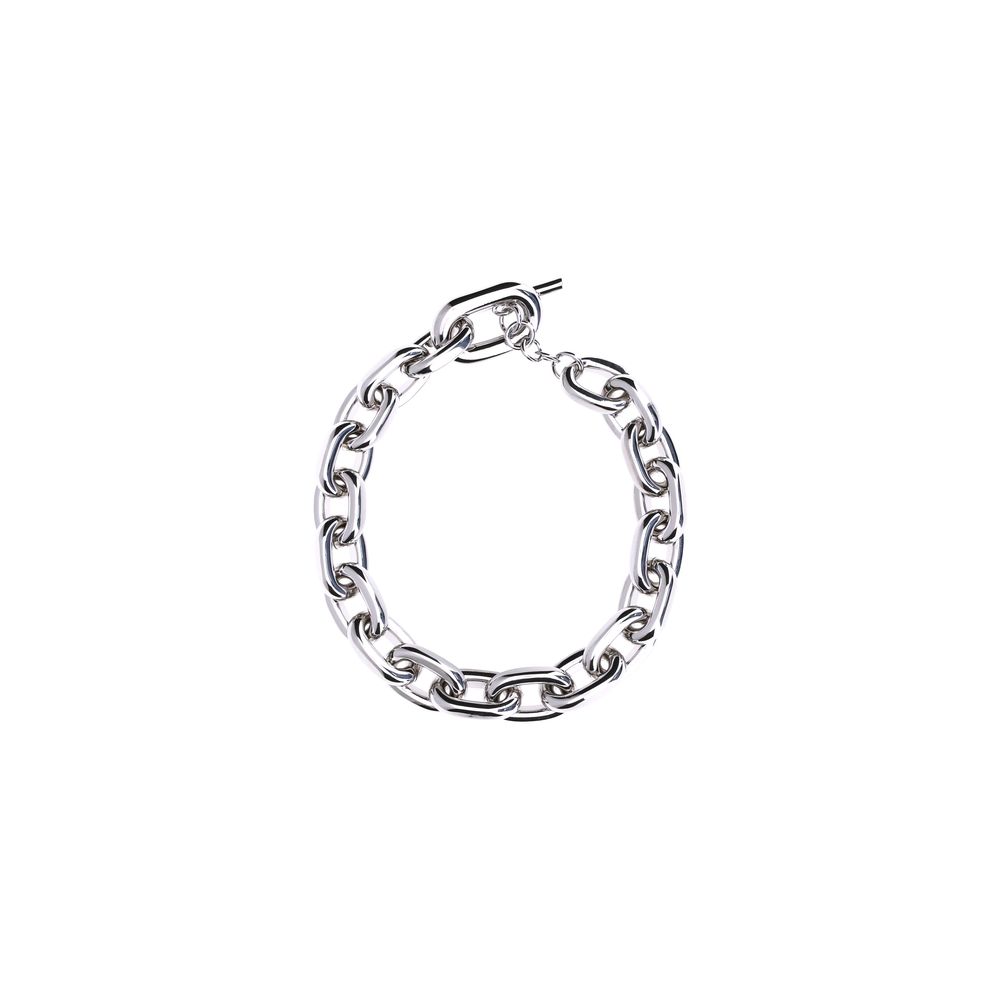 Discover the Rabanne Silver Aluminum Necklace, a masterpiece of modern artistry and timeless elegance, perfect for elevating your sophisticated style.