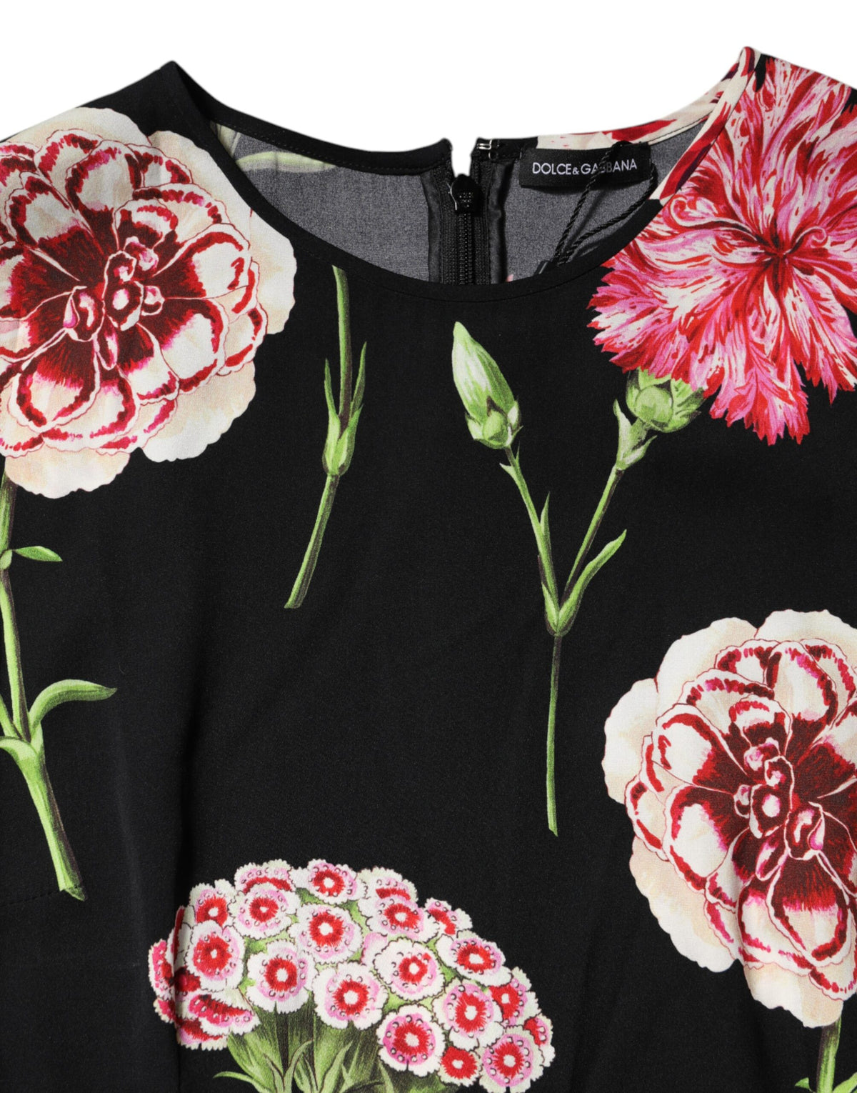 Indulge in the exquisite Dolce & Gabbana Black Floral Print Sleeveless Tank Blouse, crafted from luxurious silk and elastane, embodying timeless elegance and refined sophistication.