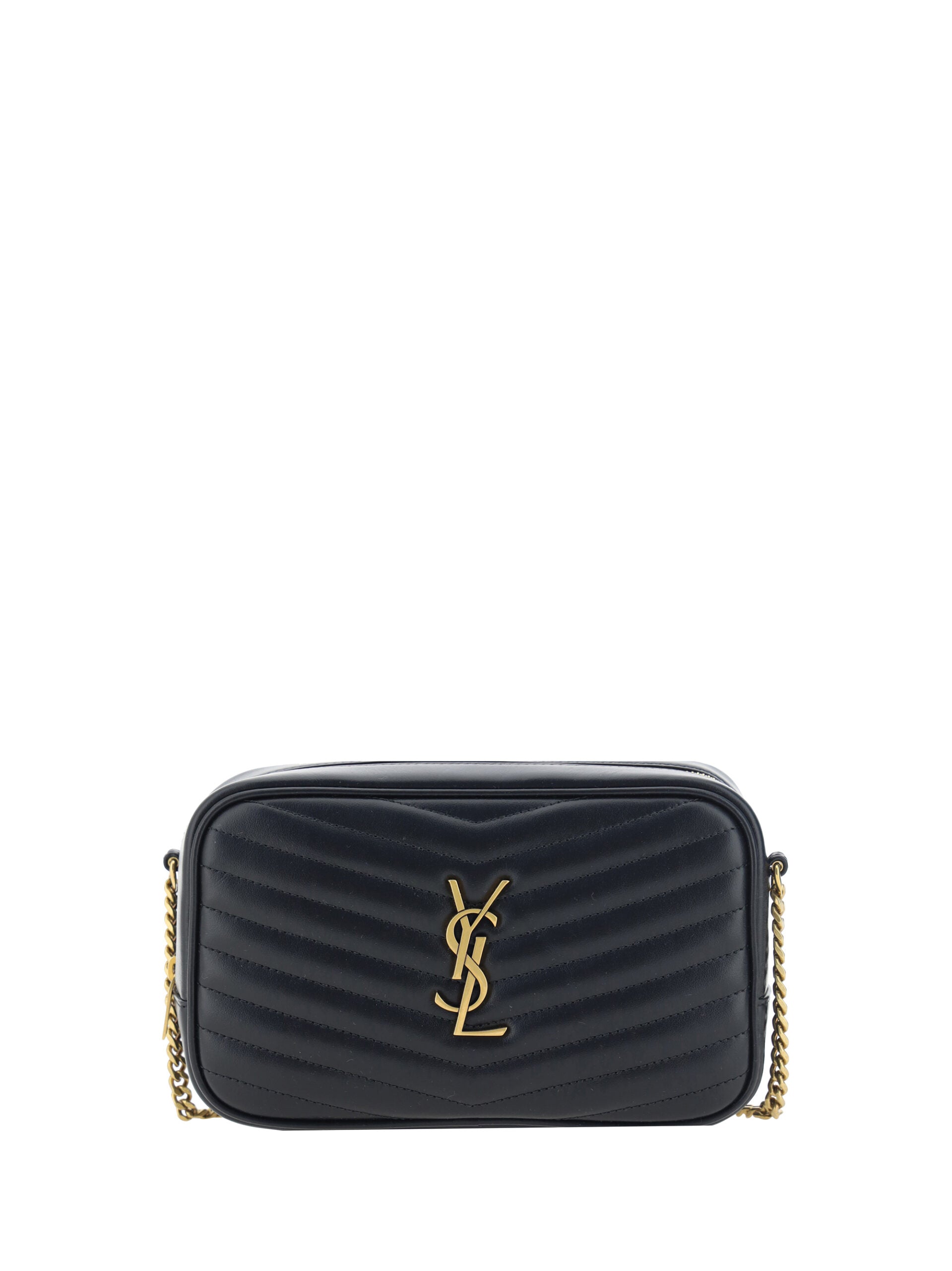 Saint Laurent Black Calf Leather Lou Small Shoulder Bag - DEA STILOSA MILANO