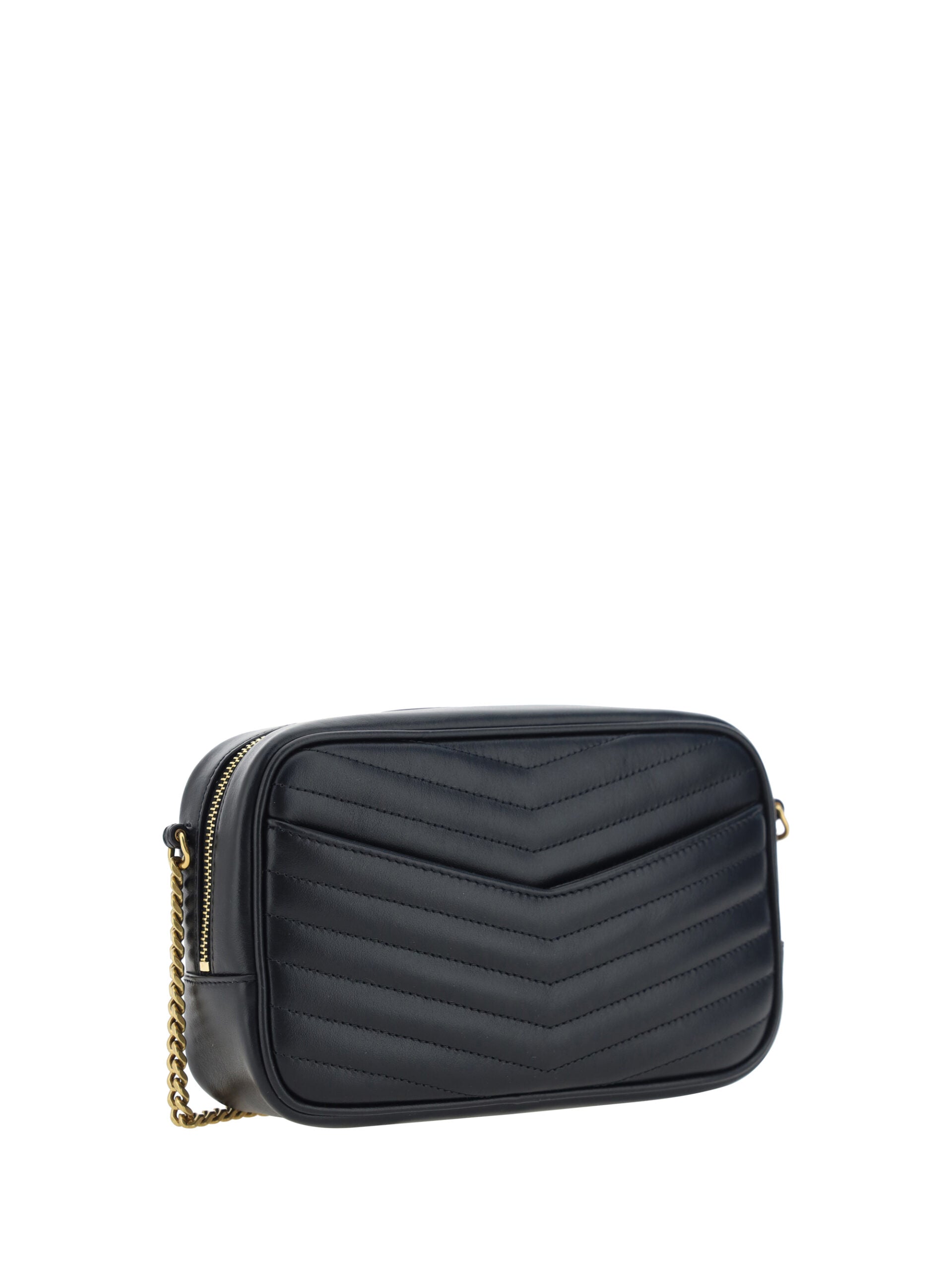 Saint Laurent Black Calf Leather Lou Small Shoulder Bag - DEA STILOSA MILANO