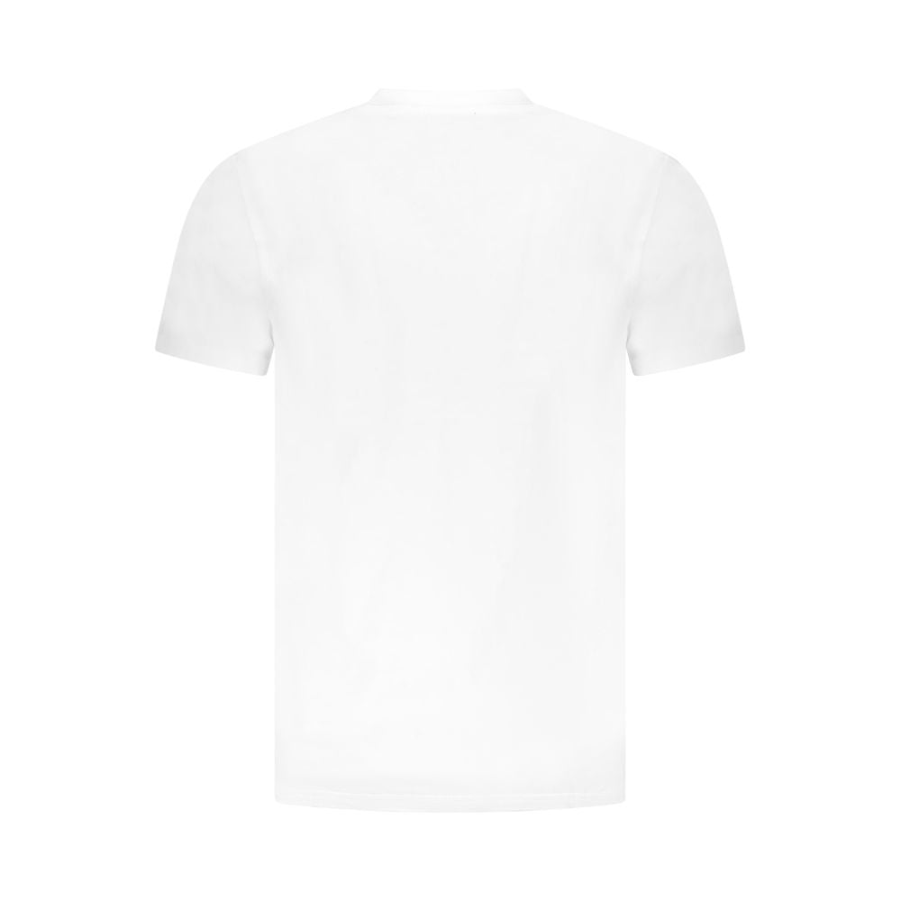 Experience elevated luxury with the Cavalli Class Bianco Cotton Men T-Shirt, crafted from pure Cotone, embodying exquisite craftsmanship for the discerning individual.