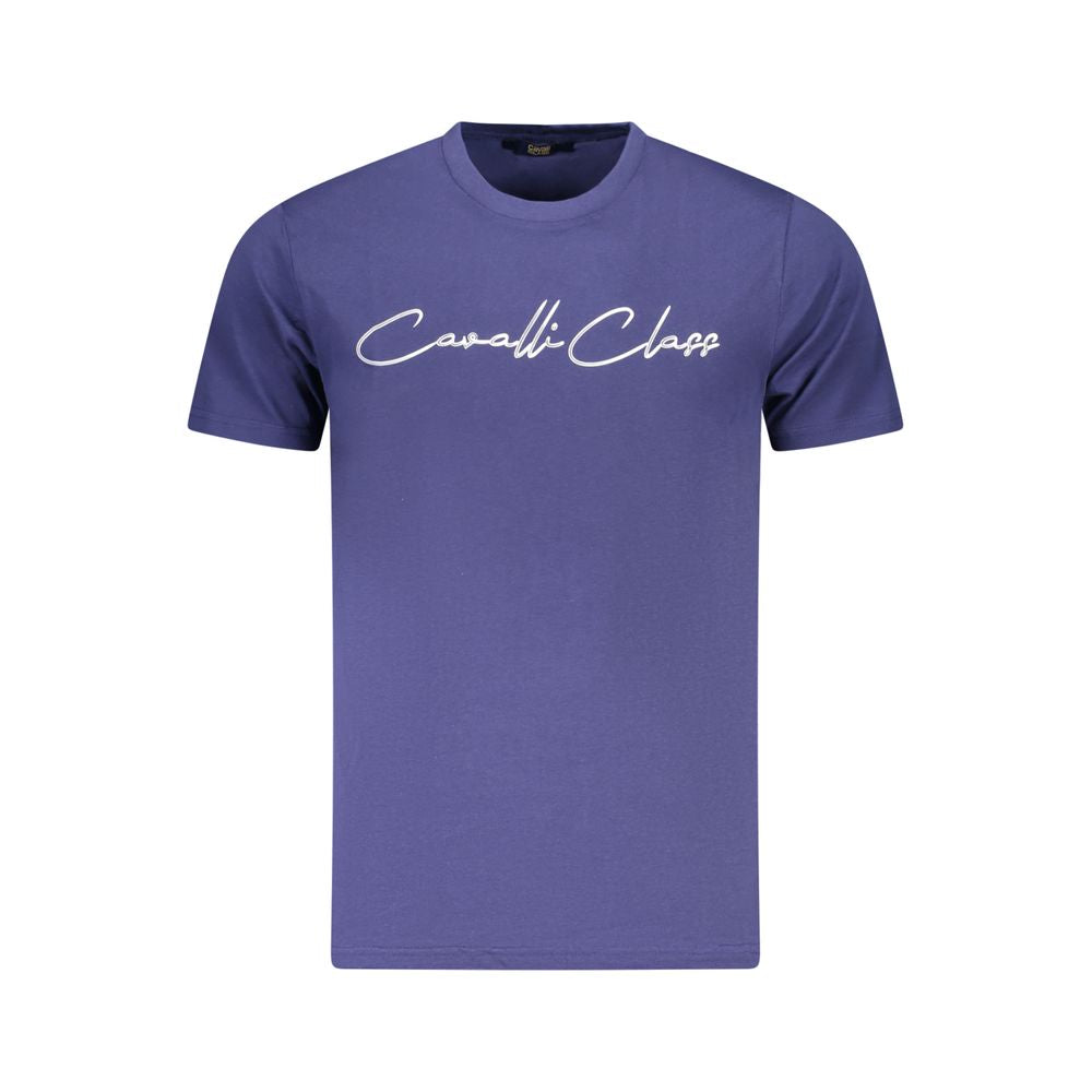 Elevate your wardrobe with the Cavalli Class Blu Cotton Men T-Shirt, crafted from luxurious 100% cotone, merging sophistication and comfort for every occasion.