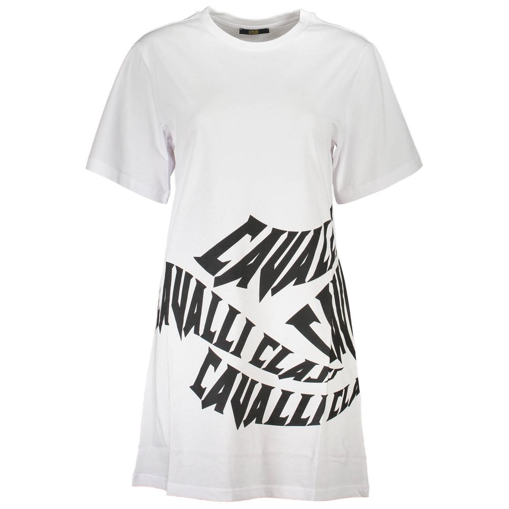 Discover the Cavalli Class White Cotton Women Dress, a masterpiece of luxurious comfort and sophisticated design, perfect for elevating any occasion with timeless elegance.