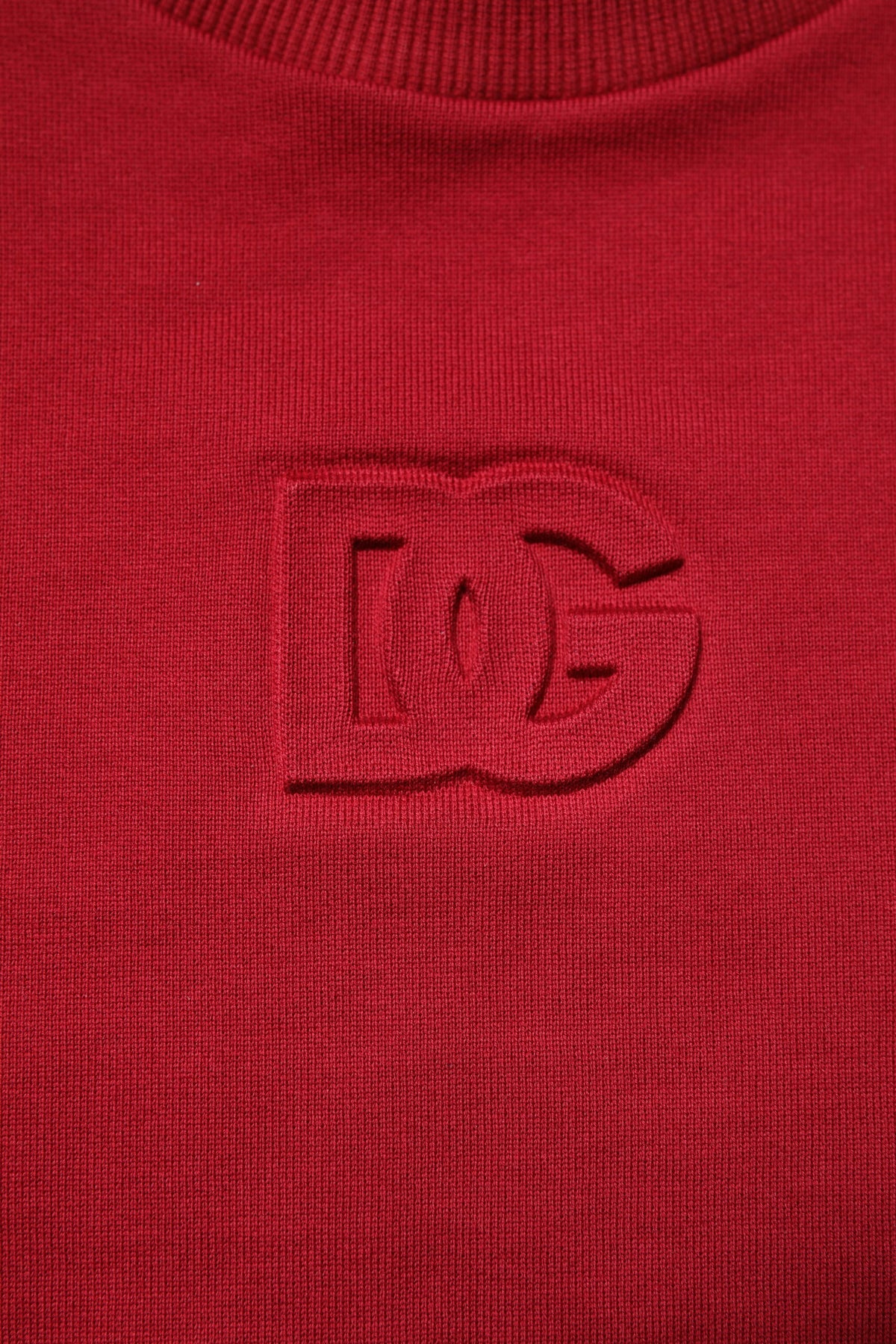 Dolce & Gabbana Red Cotton Crew Neck Sweater - Luxe Elegance