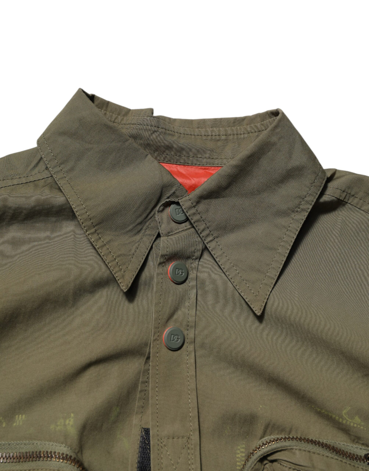 Discover the exquisite Dolce & Gabbana Army Green Button Down Long Sleeves Shirt, where luxurious cotton and nylon blend elevate your style with timeless sophistication.