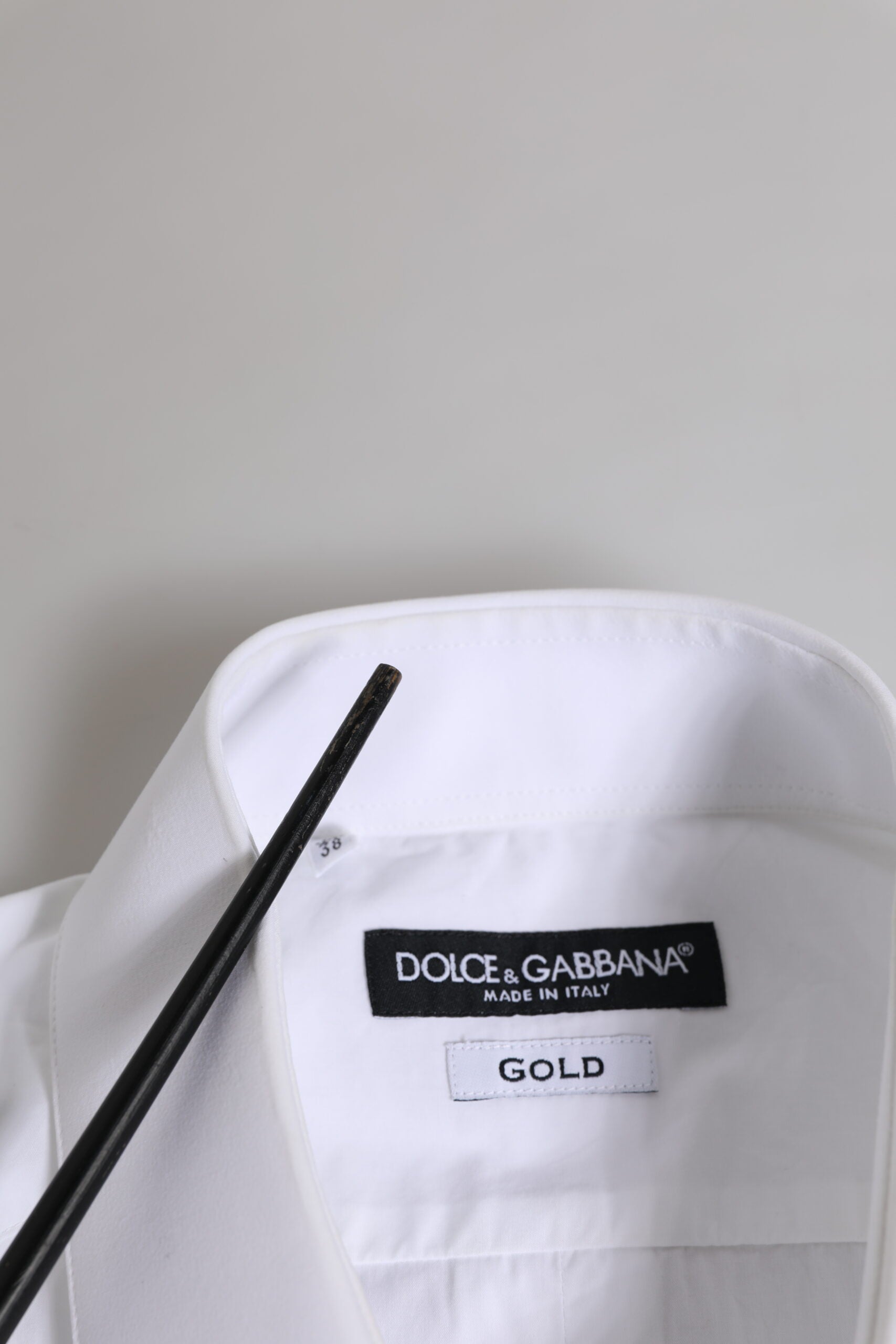 Dolce & Gabbana White Cotton GOLD Long Sleeves Dress Men Shirt