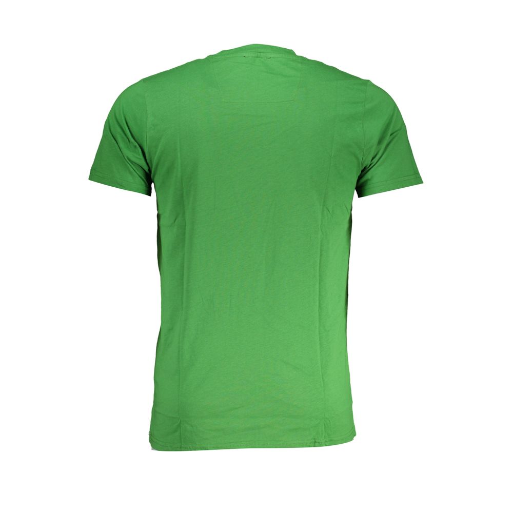 Experience the allure of the CAVALLI CLASS Verde Cotton Men T-Shirt, crafted from luxurious cotton for a tailored fit that embodies sophistication and timeless elegance.