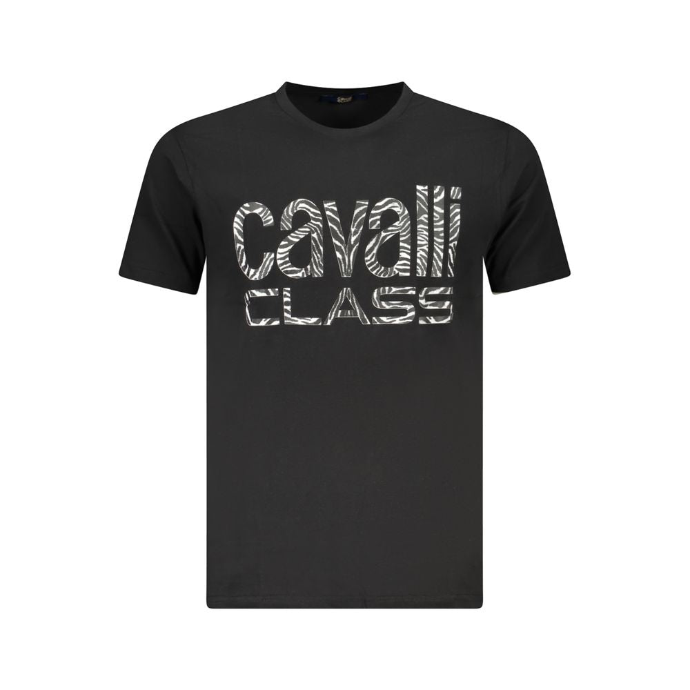 Discover the Cavalli Class Black Cotton Men T-Shirt, a masterpiece of luxurious cotton that embodies timeless elegance and modern sophistication for the discerning individual.