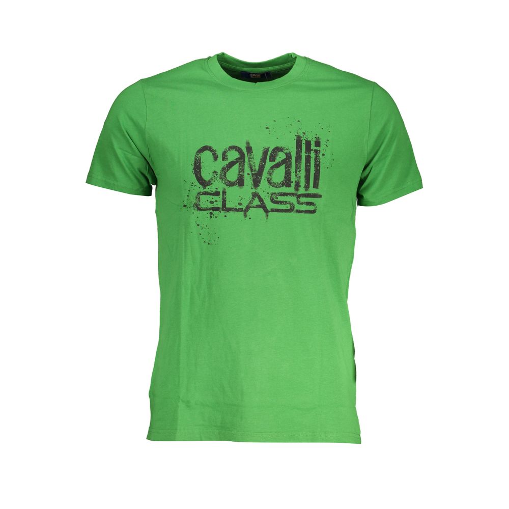 Indulge in the CAVALLI CLASS Verde Cotton Men T-Shirt, a luxurious fusion of exquisite craftsmanship and vibrant elegance, perfect for the discerning connoisseur.