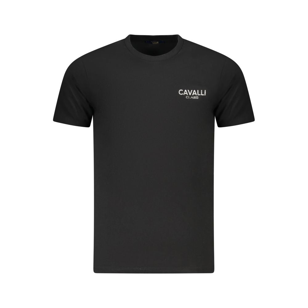 Discover the Cavalli Class Black Cotton Men T-Shirt, a blend of luxurious 100% cotton and sophisticated design, perfect for expressing your unique style.