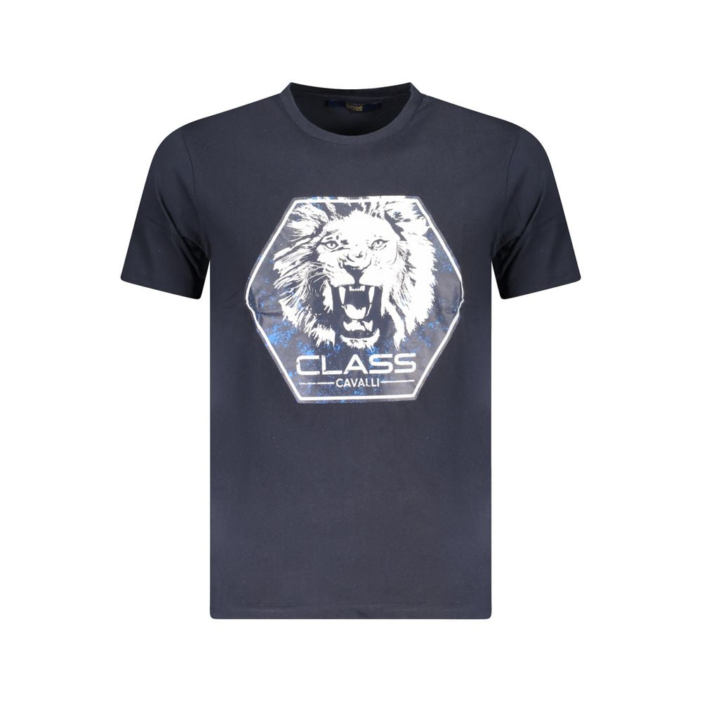 Elevate your wardrobe with the CAVALLI CLASS Blu Cotton Men T-Shirt, a luxurious blend of 100% Cotone, designed for effortless sophistication and timeless style.