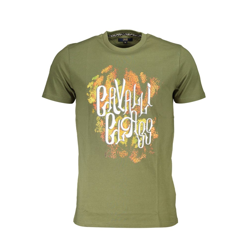 Elevate your style with the Cavalli Class Verde Cotton Mens T-Shirt, a luxurious blend of Italian craftsmanship and vibrant elegance, perfect for any occasion.