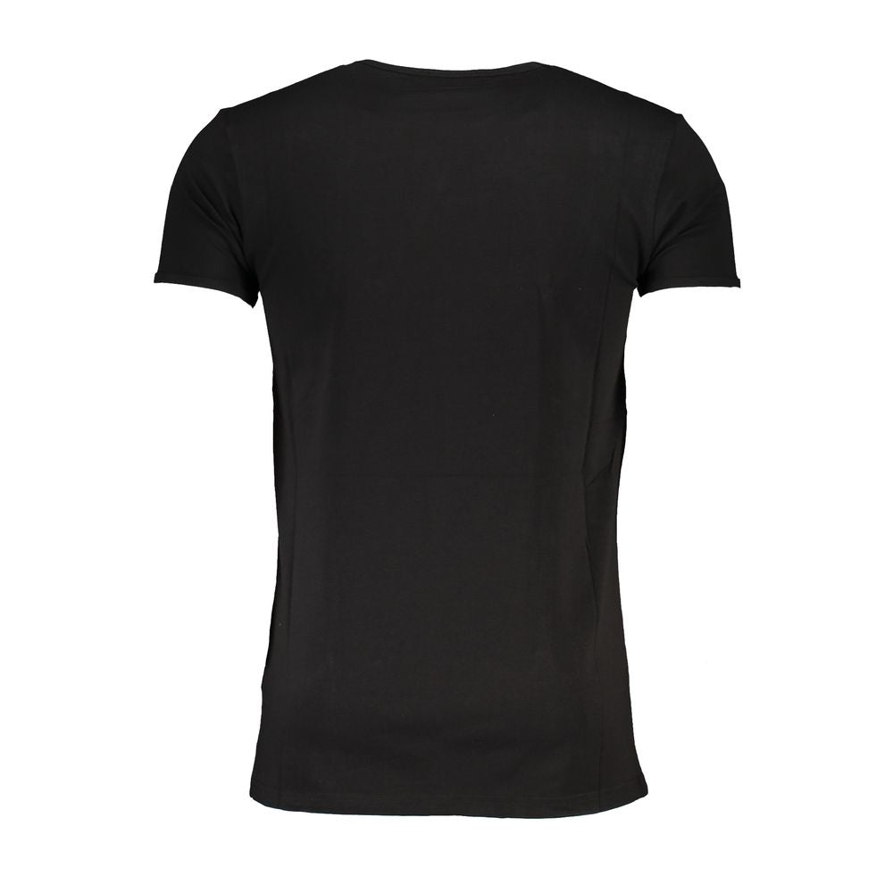 Indulge in the Cavalli Class Black Cotton Men's T-Shirt, a timeless luxury essential crafted in Italy, merging exquisite comfort with sophisticated style for discerning tastes.