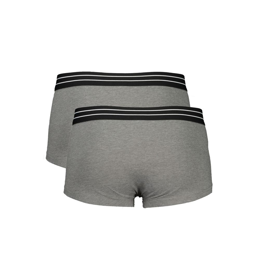 Indulge in the exquisite Cavalli Class Grigio Cotton Men's Boxer Underwear, where luxurious cotton meets refined elegance for the discerning individual.
