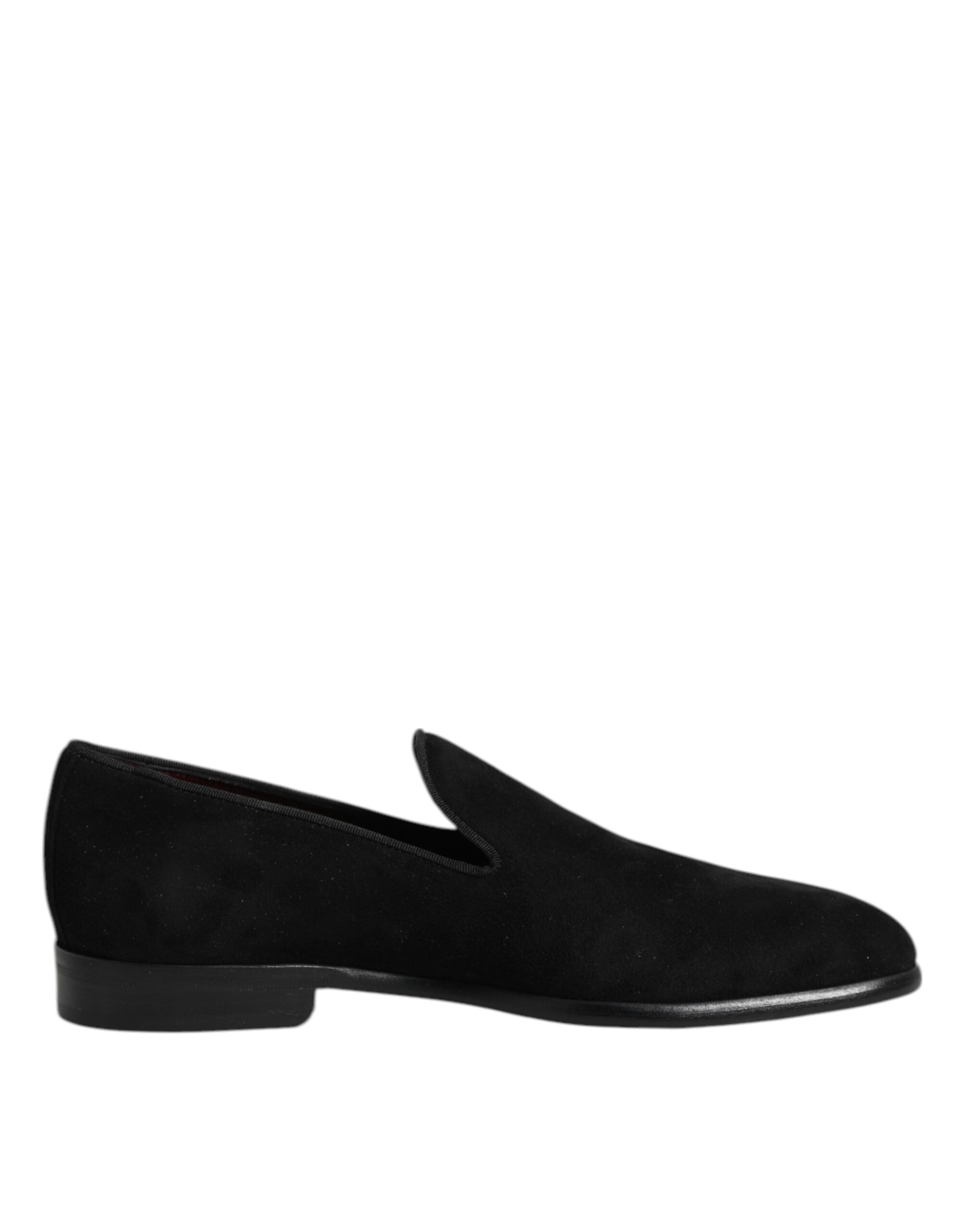 Dolce & Gabbana Black Suede Slip On Loafers Formal Shoes